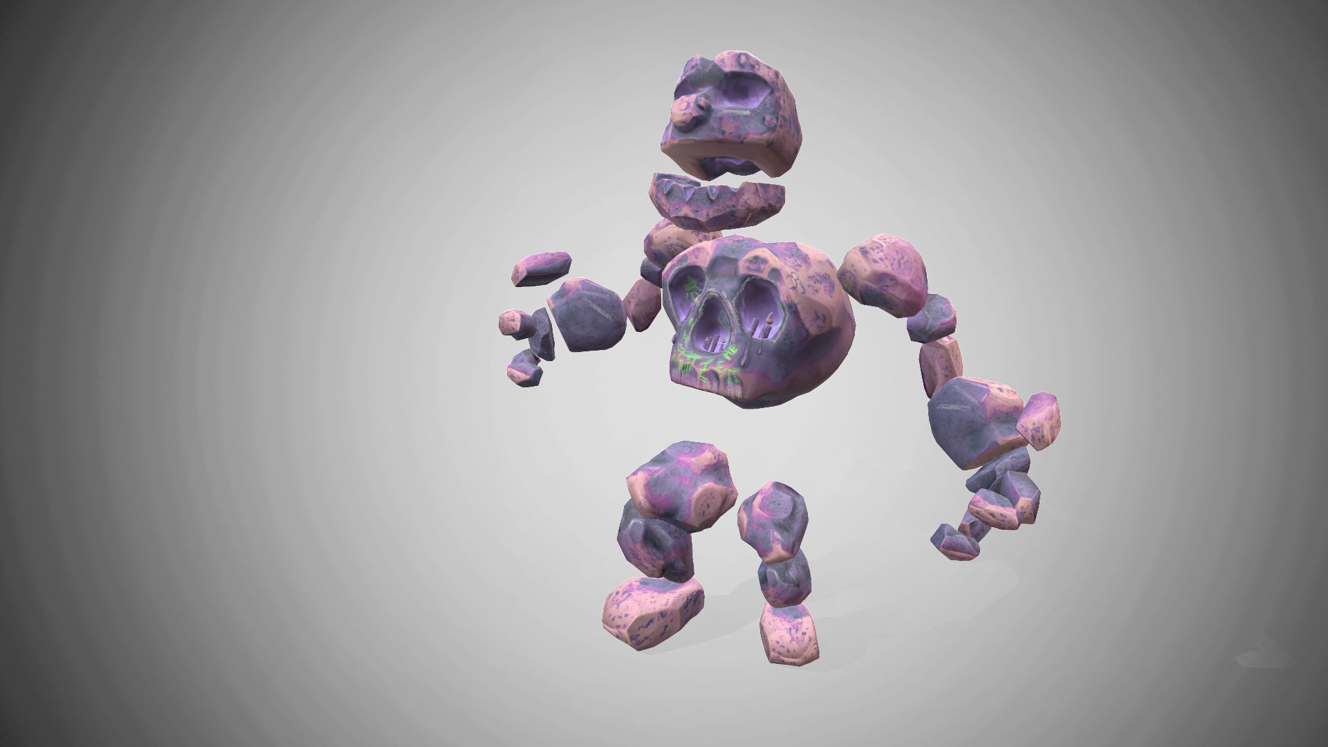 Golem - 4 set skins 18 animations Low-poly 3D model_8