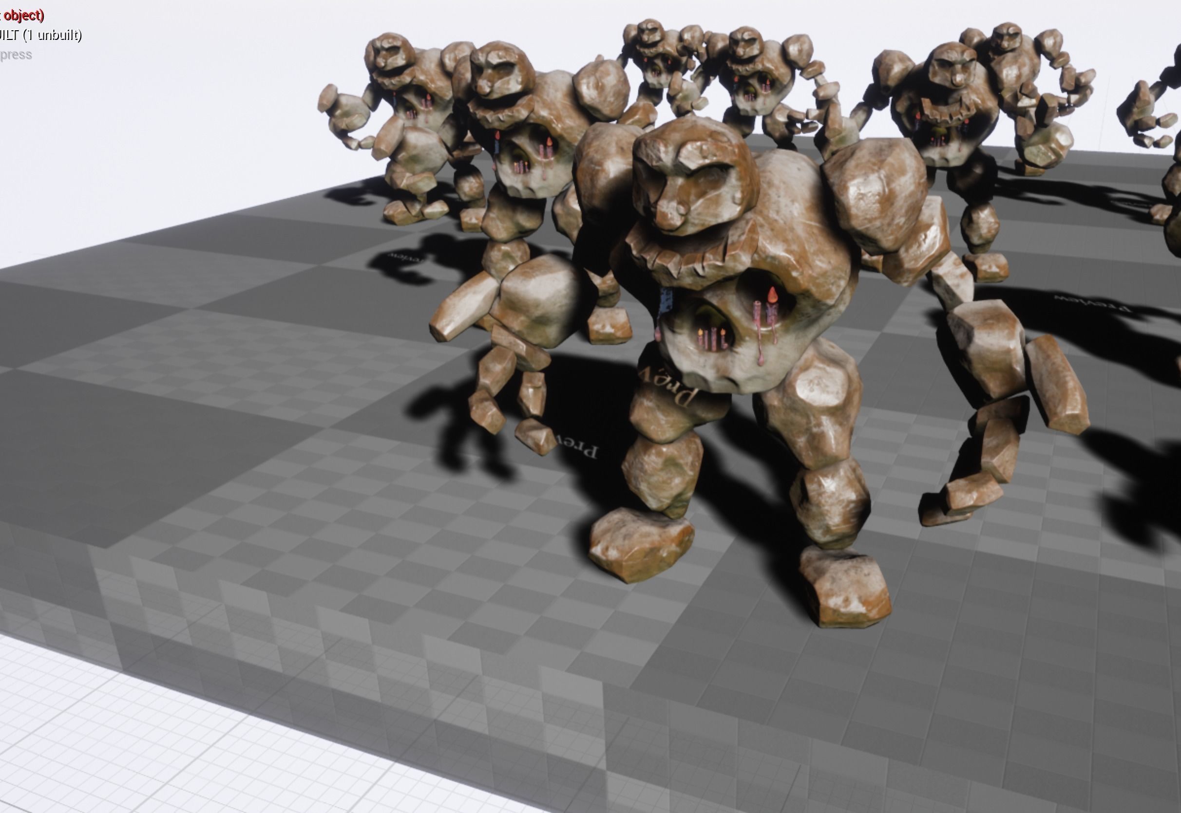 Golem - 4 set skins 18 animations Low-poly 3D model_16