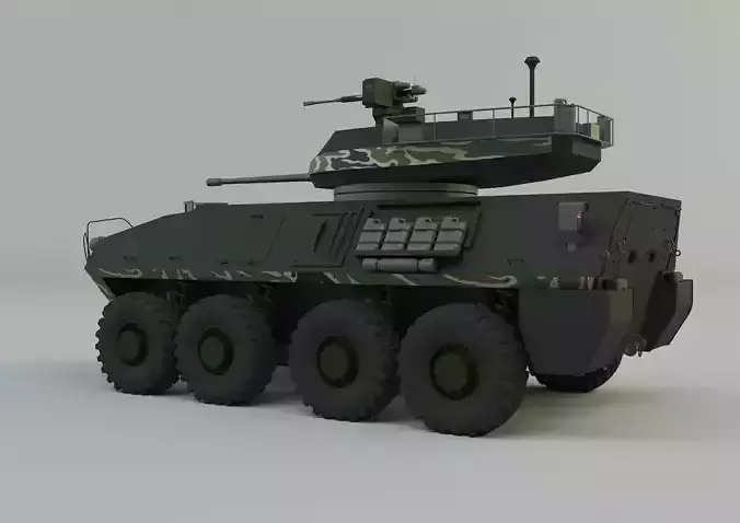 Military vehicle with LAV-25 tires