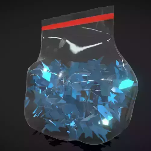 Simple Meth Bag Low-poly 3D model