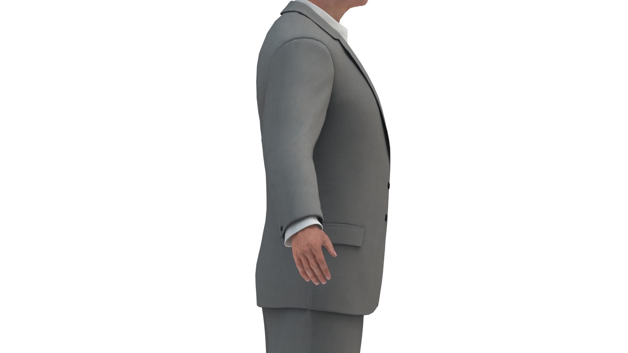 Businessman in a Grey Suit Low Poly Low-poly 3D model_12