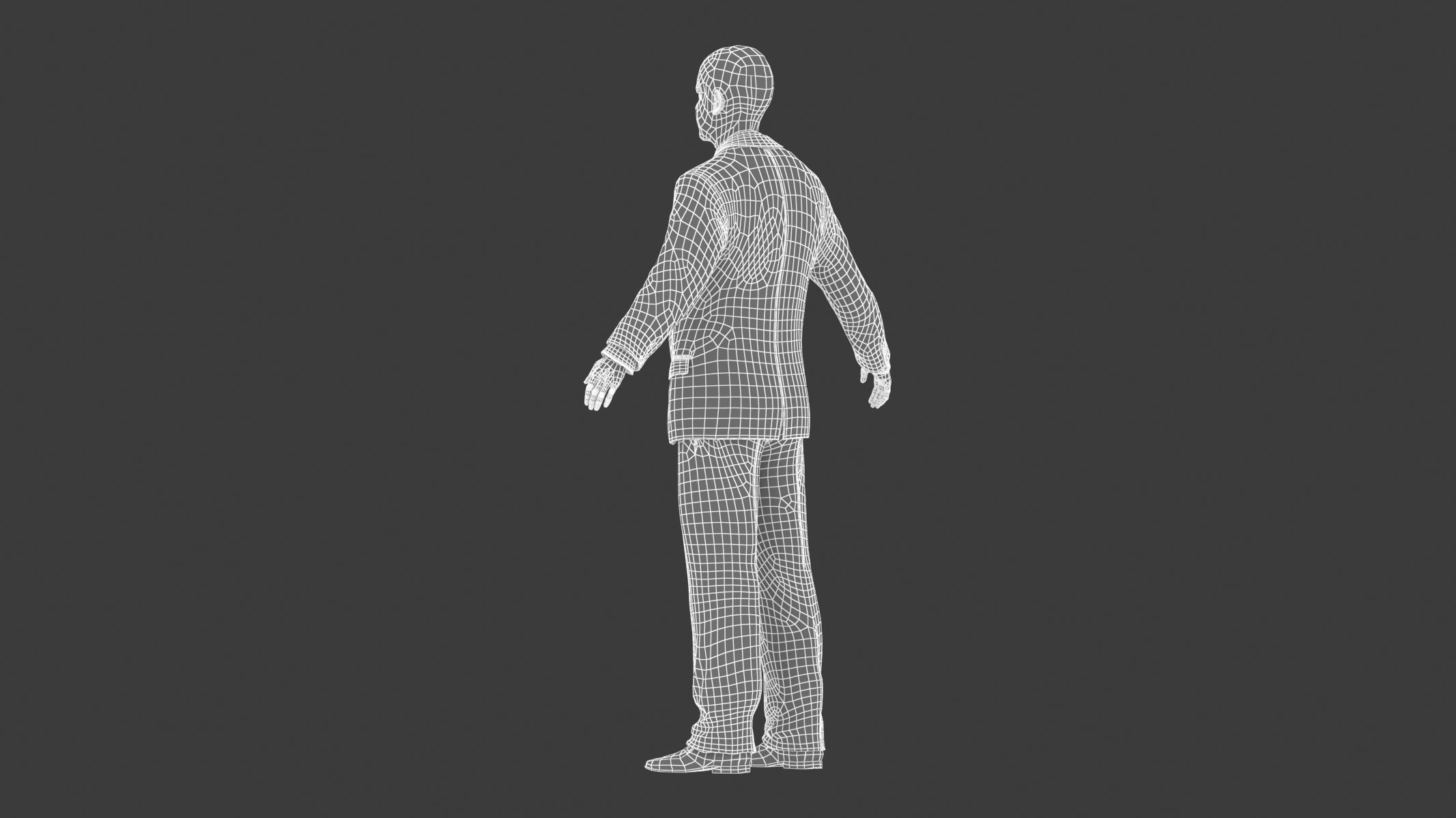 Businessman in a Grey Suit Low Poly Low-poly 3D model_25