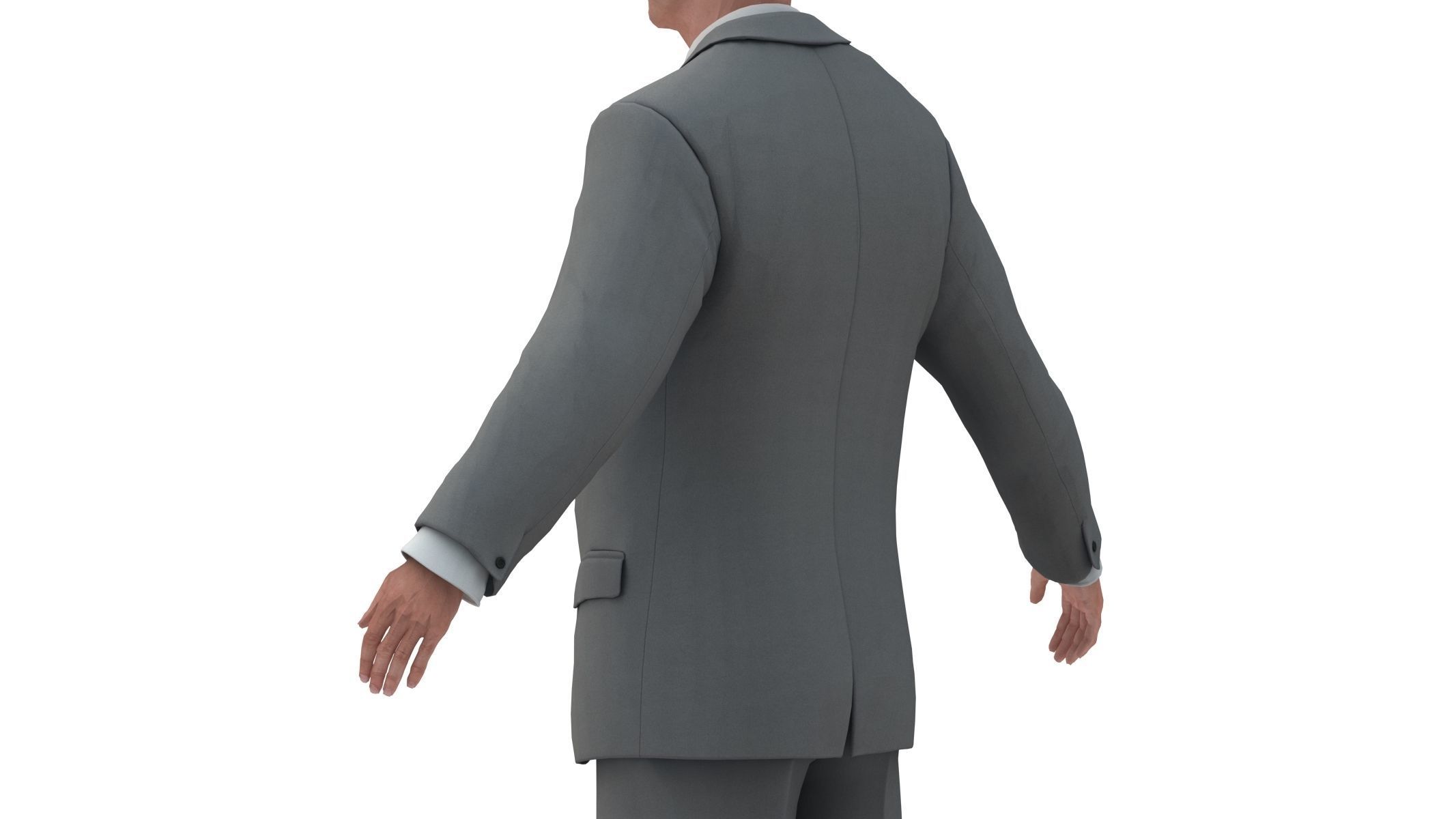 Businessman in a Grey Suit Low Poly Low-poly 3D model_15