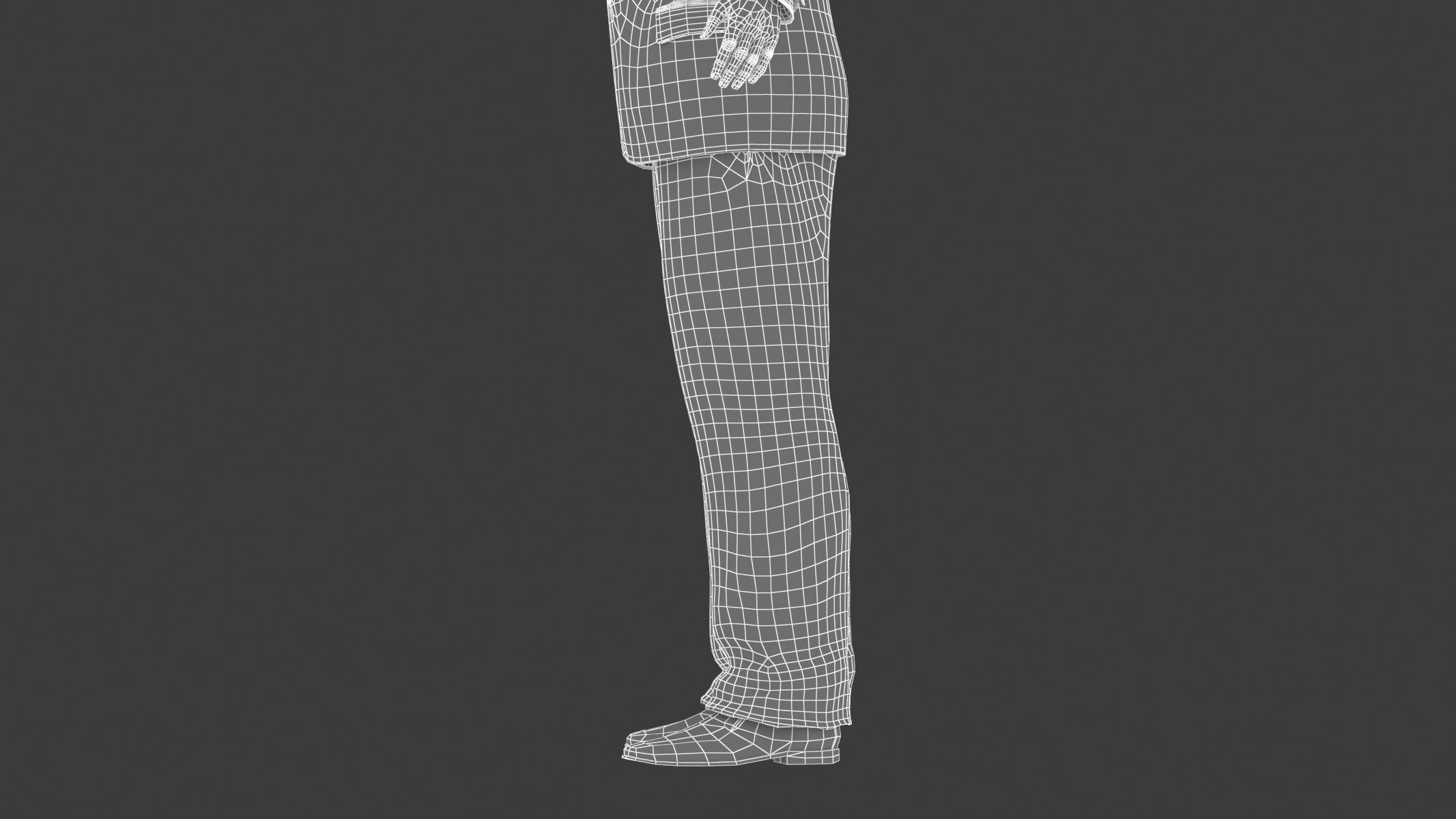Businessman in a Grey Suit Low Poly Low-poly 3D model_36