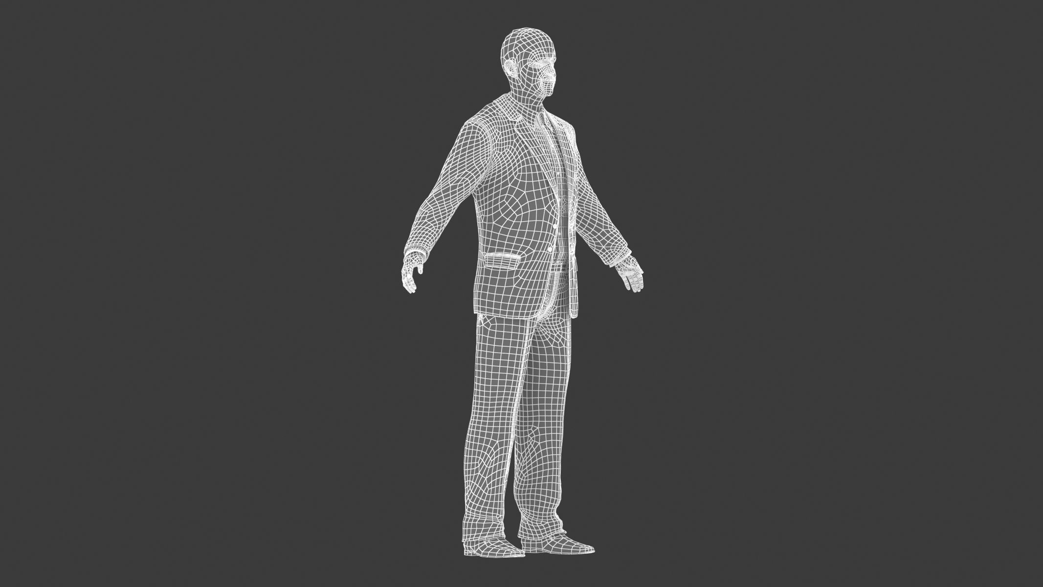 Businessman in a Grey Suit Low Poly Low-poly 3D model_21