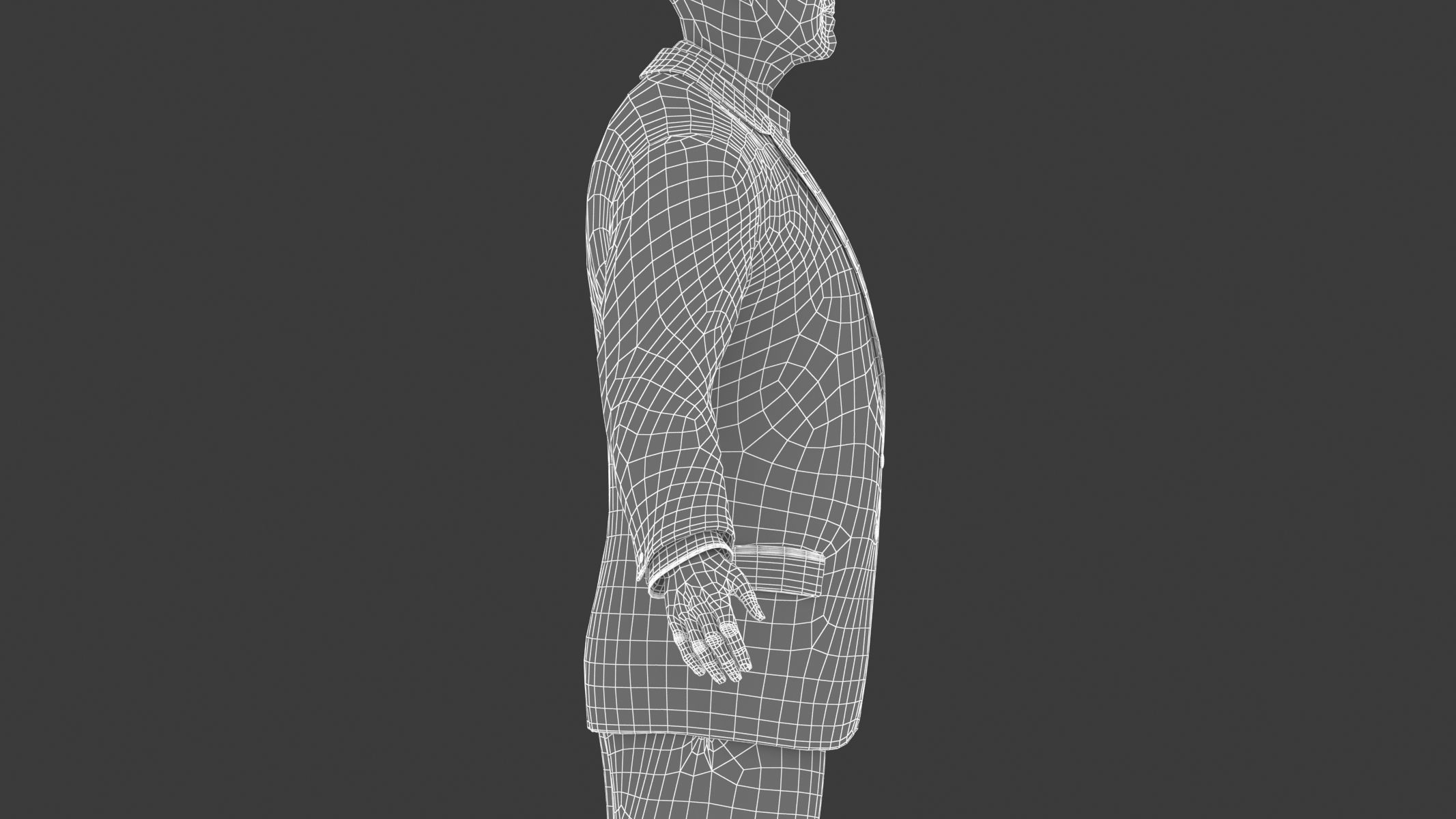 Businessman in a Grey Suit Low Poly Low-poly 3D model_32