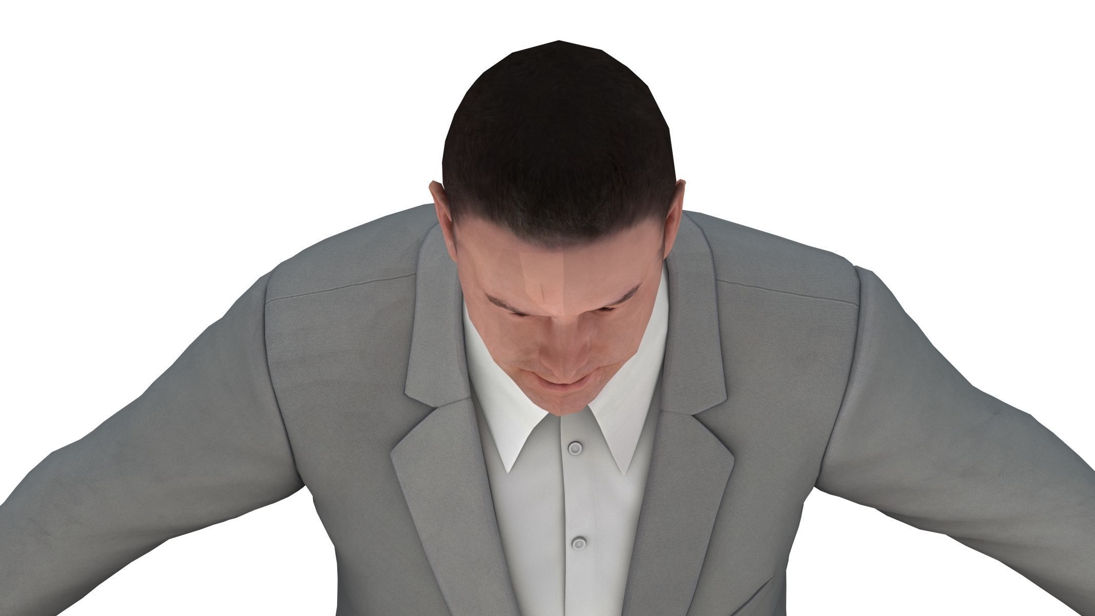 Businessman in a Grey Suit Low Poly Low-poly 3D model_18