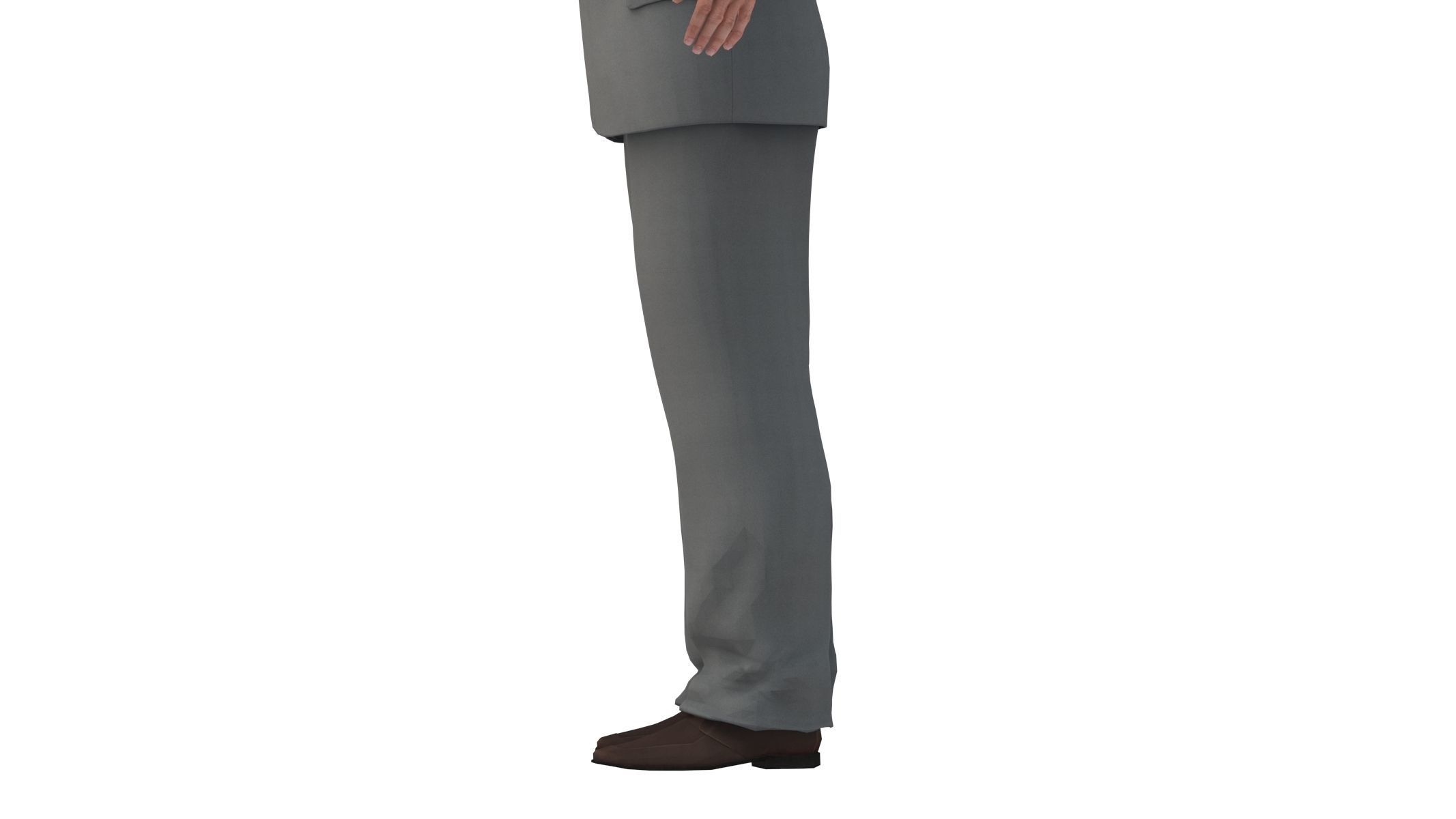 Businessman in a Grey Suit Low Poly Low-poly 3D model_16