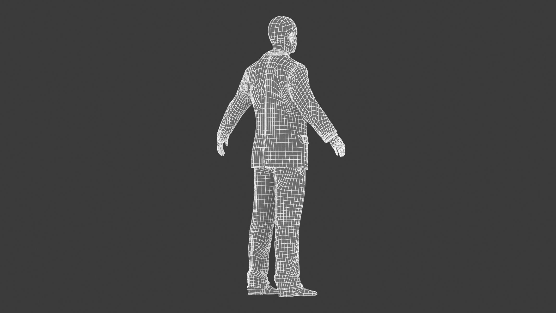 Businessman in a Grey Suit Low Poly Low-poly 3D model_23