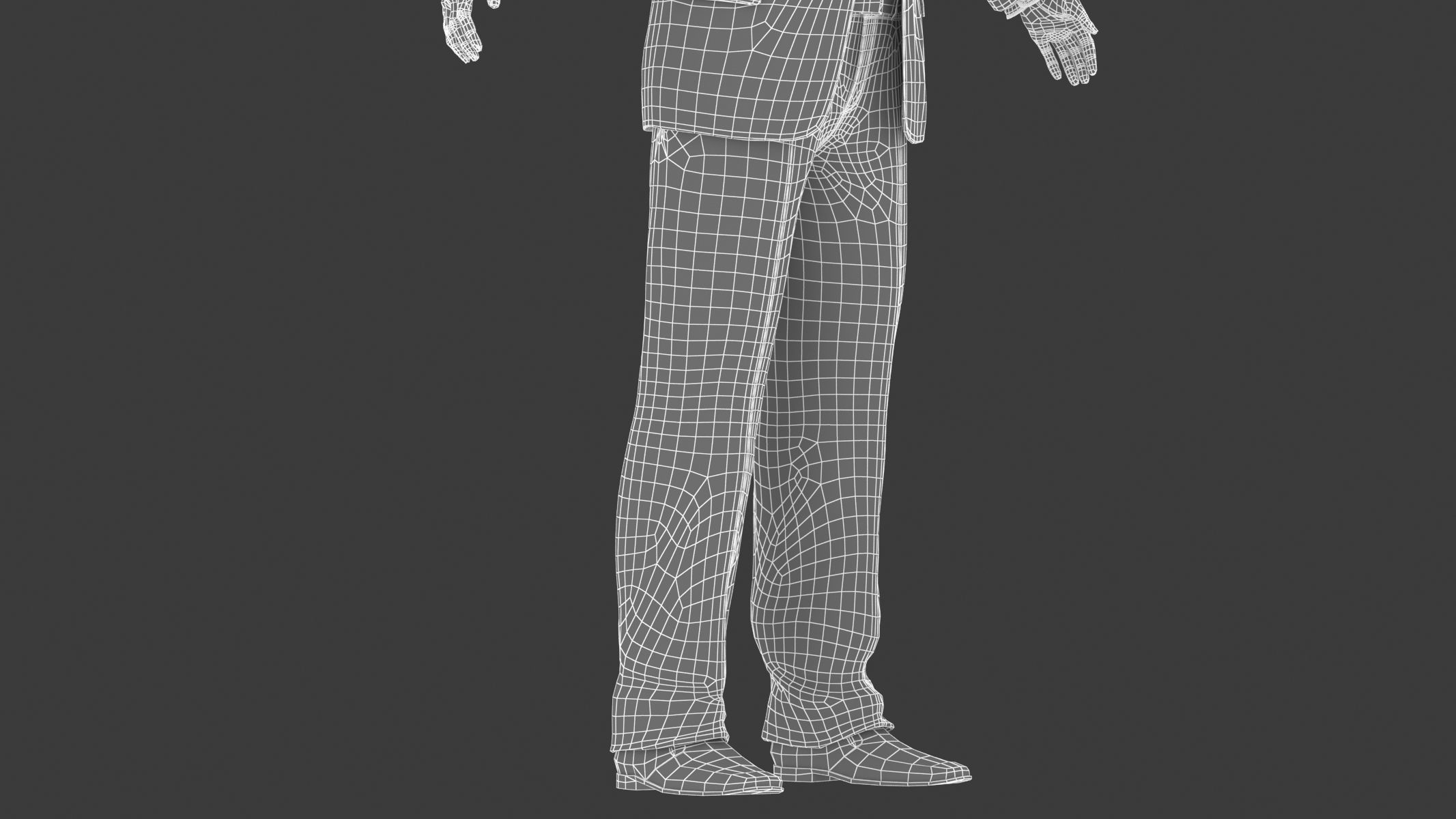 Businessman in a Grey Suit Low Poly Low-poly 3D model_31