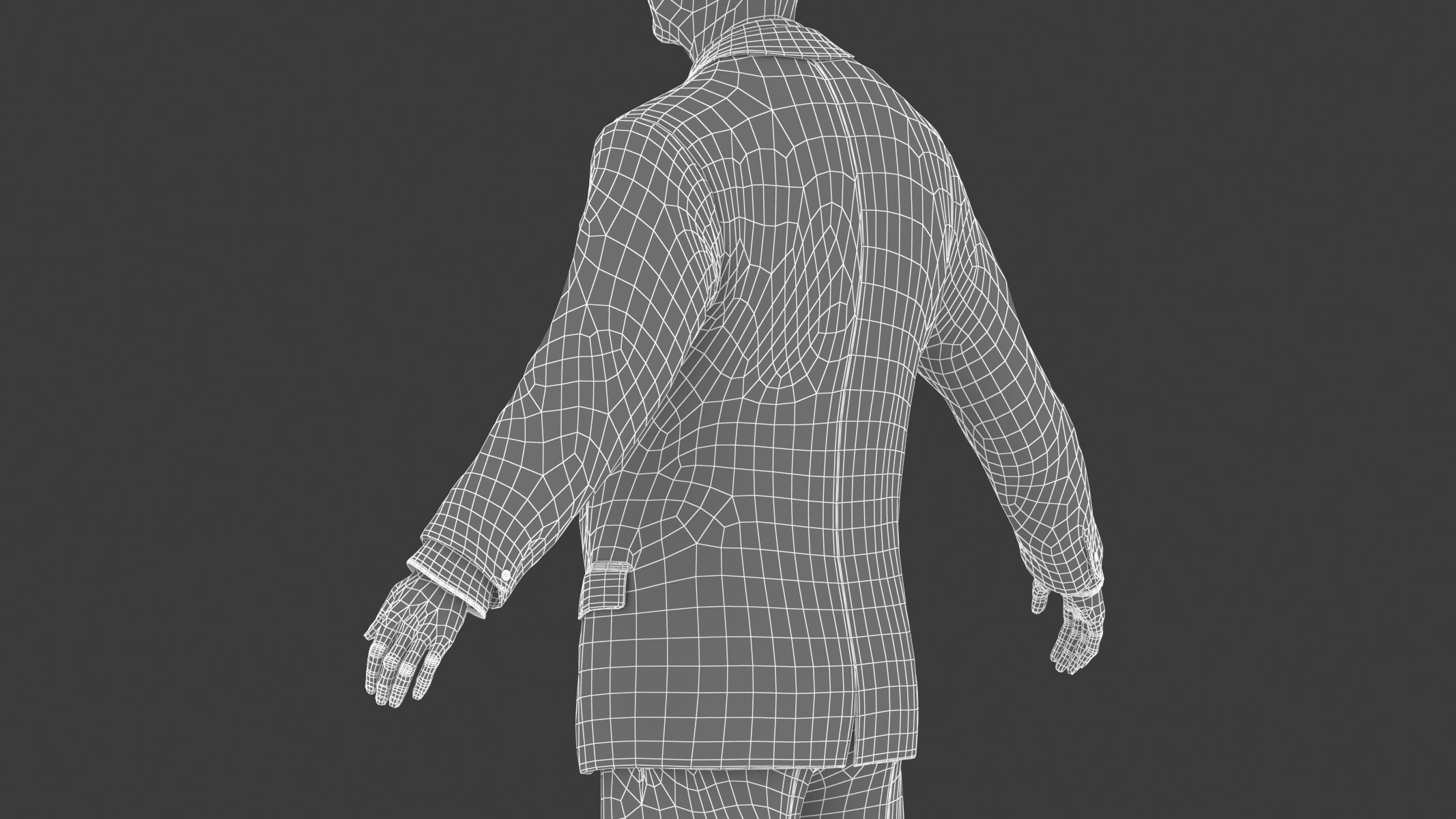 Businessman in a Grey Suit Low Poly Low-poly 3D model_35