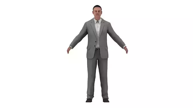 Businessman in a Grey Suit Low Poly