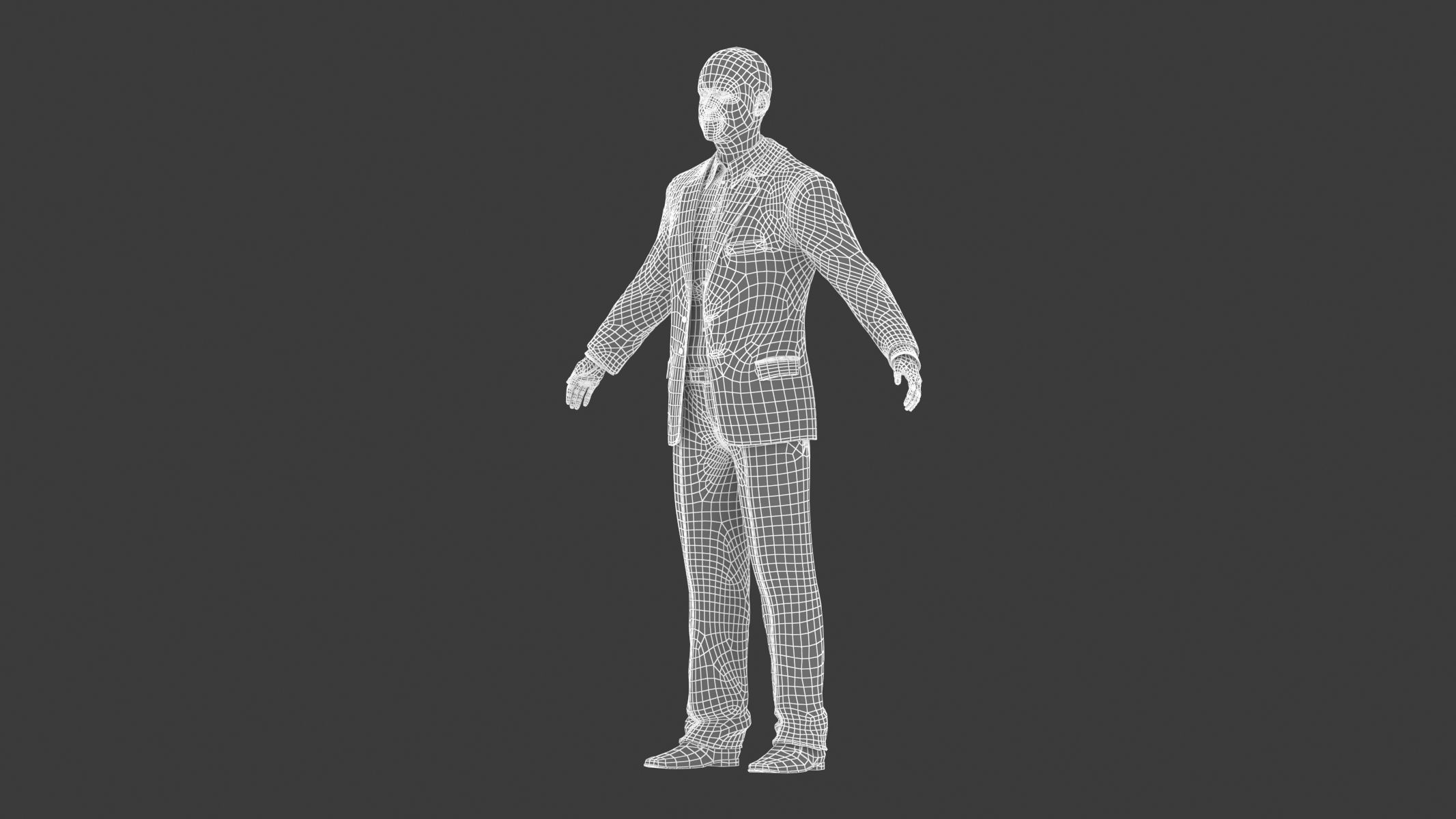Businessman in a Grey Suit Low Poly Low-poly 3D model_27