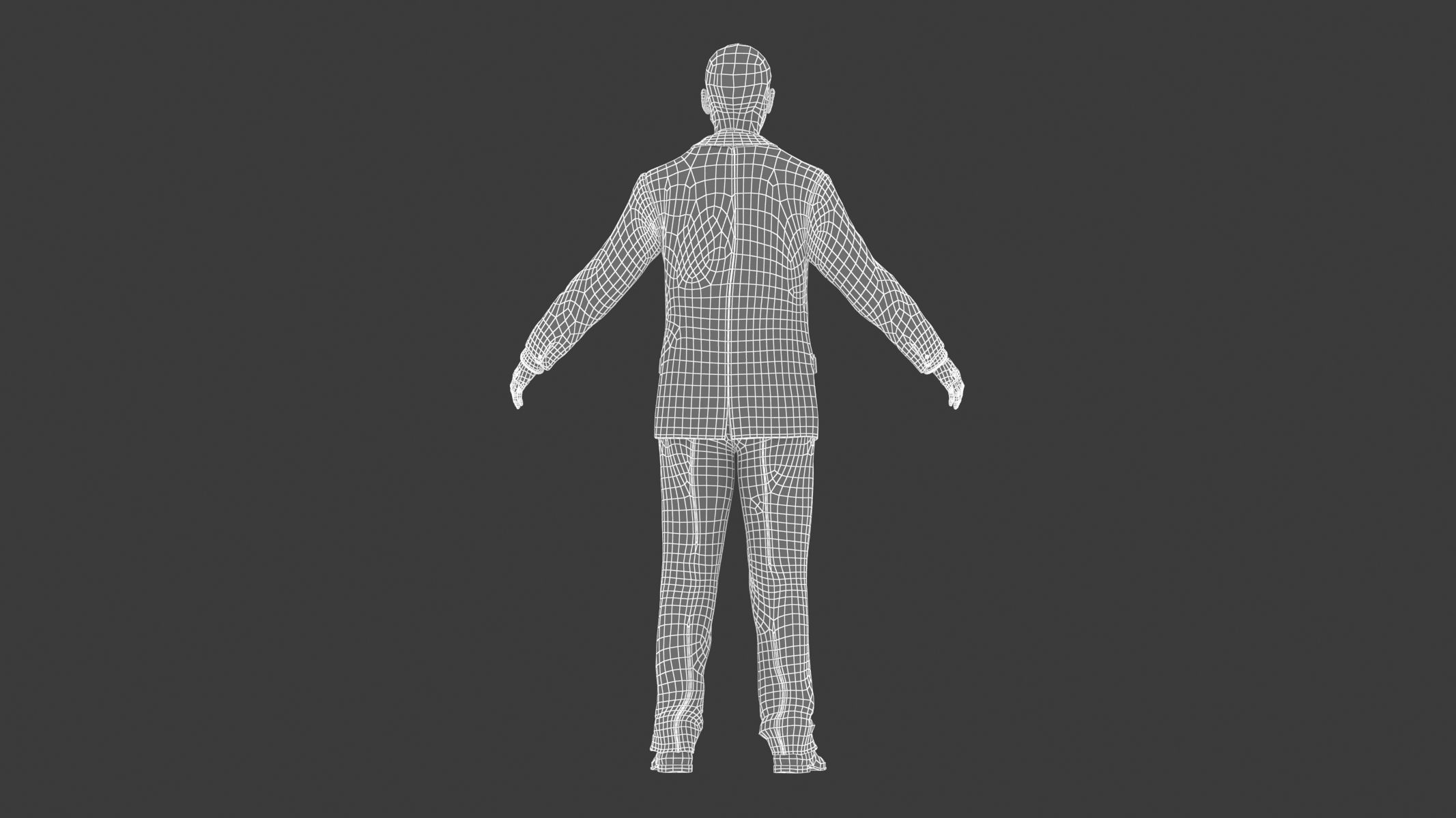 Businessman in a Grey Suit Low Poly Low-poly 3D model_24