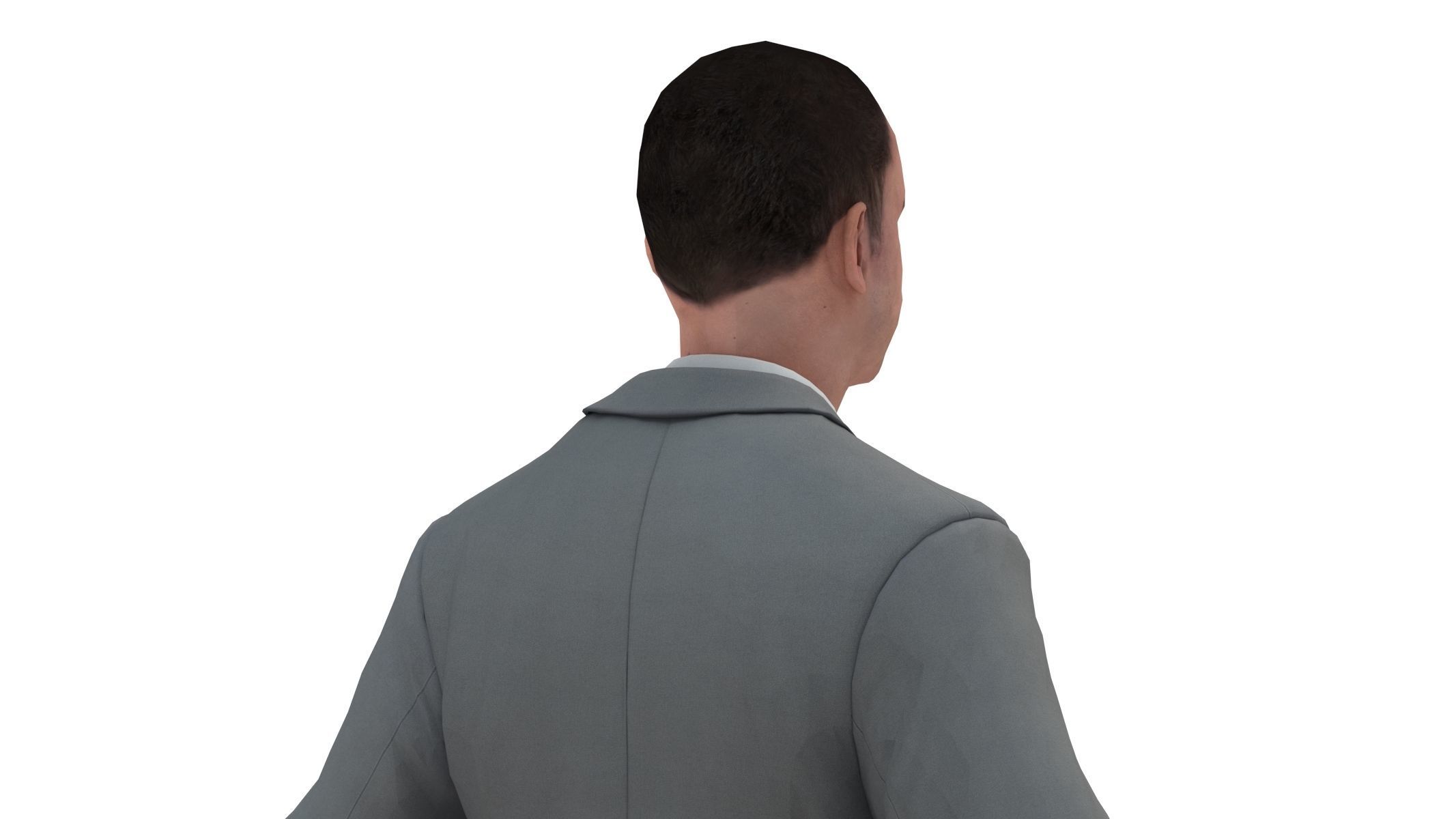 Businessman in a Grey Suit Low Poly Low-poly 3D model_13