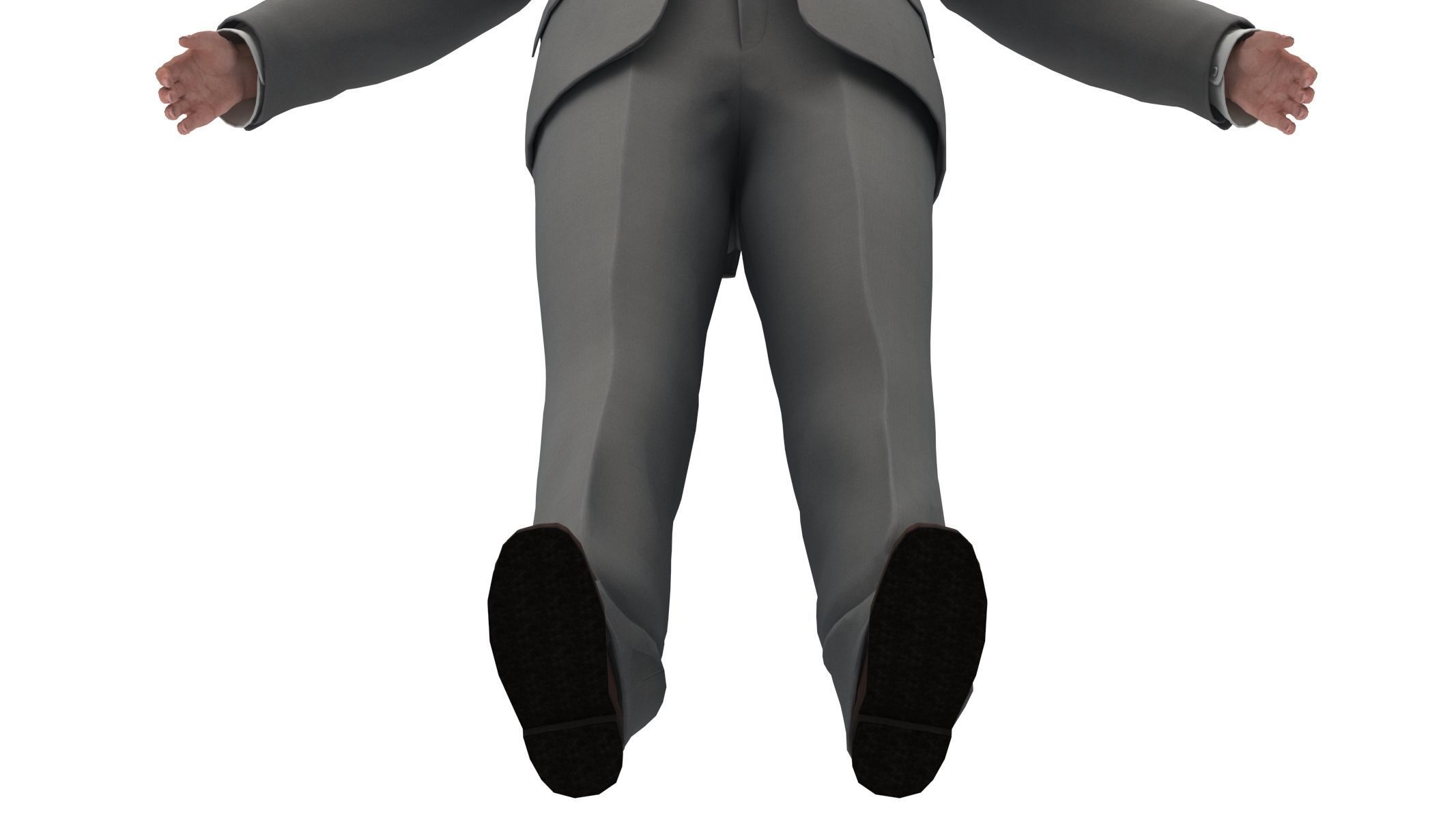 Businessman in a Grey Suit Low Poly Low-poly 3D model_19