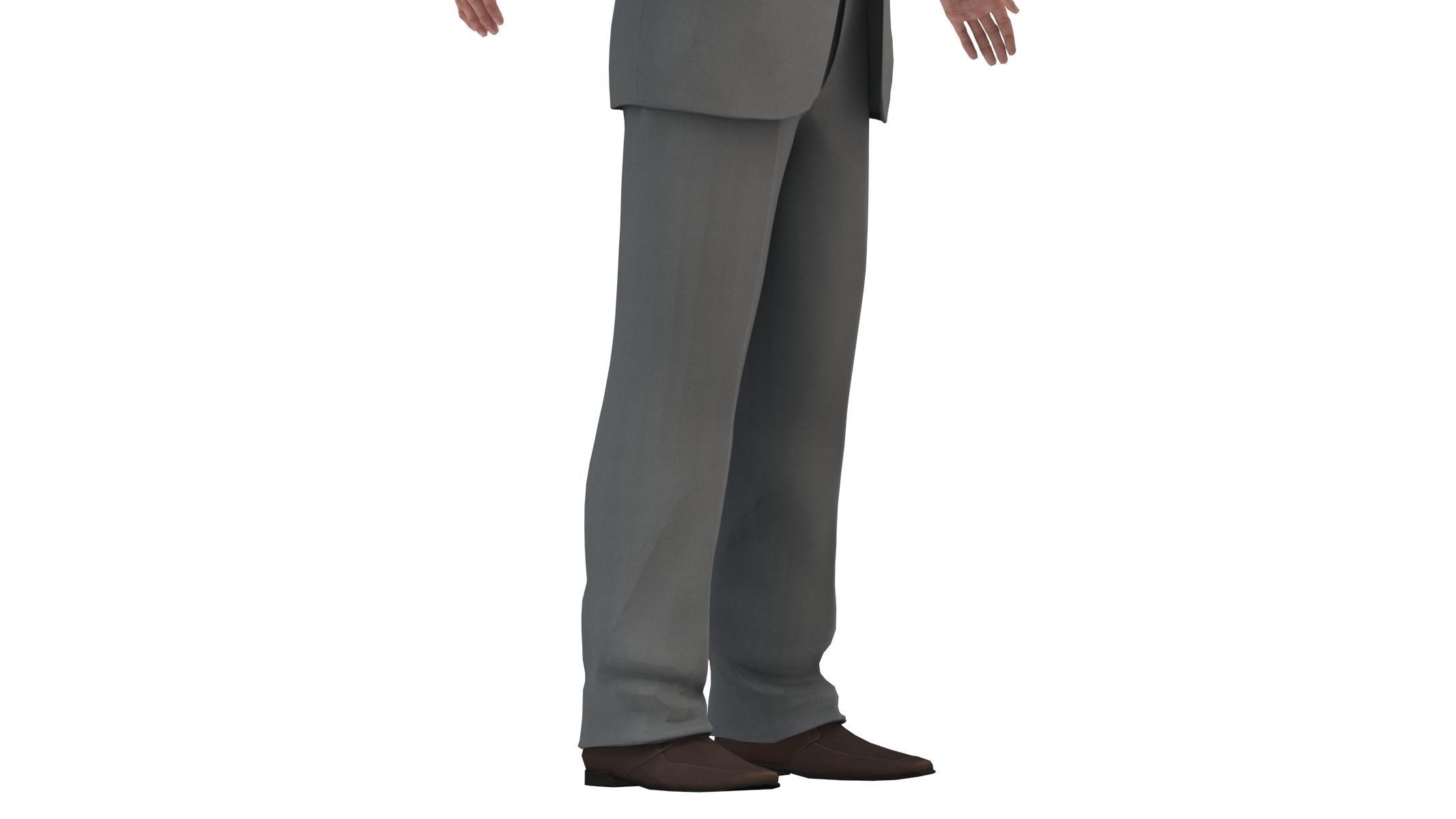 Businessman in a Grey Suit Low Poly Low-poly 3D model_11