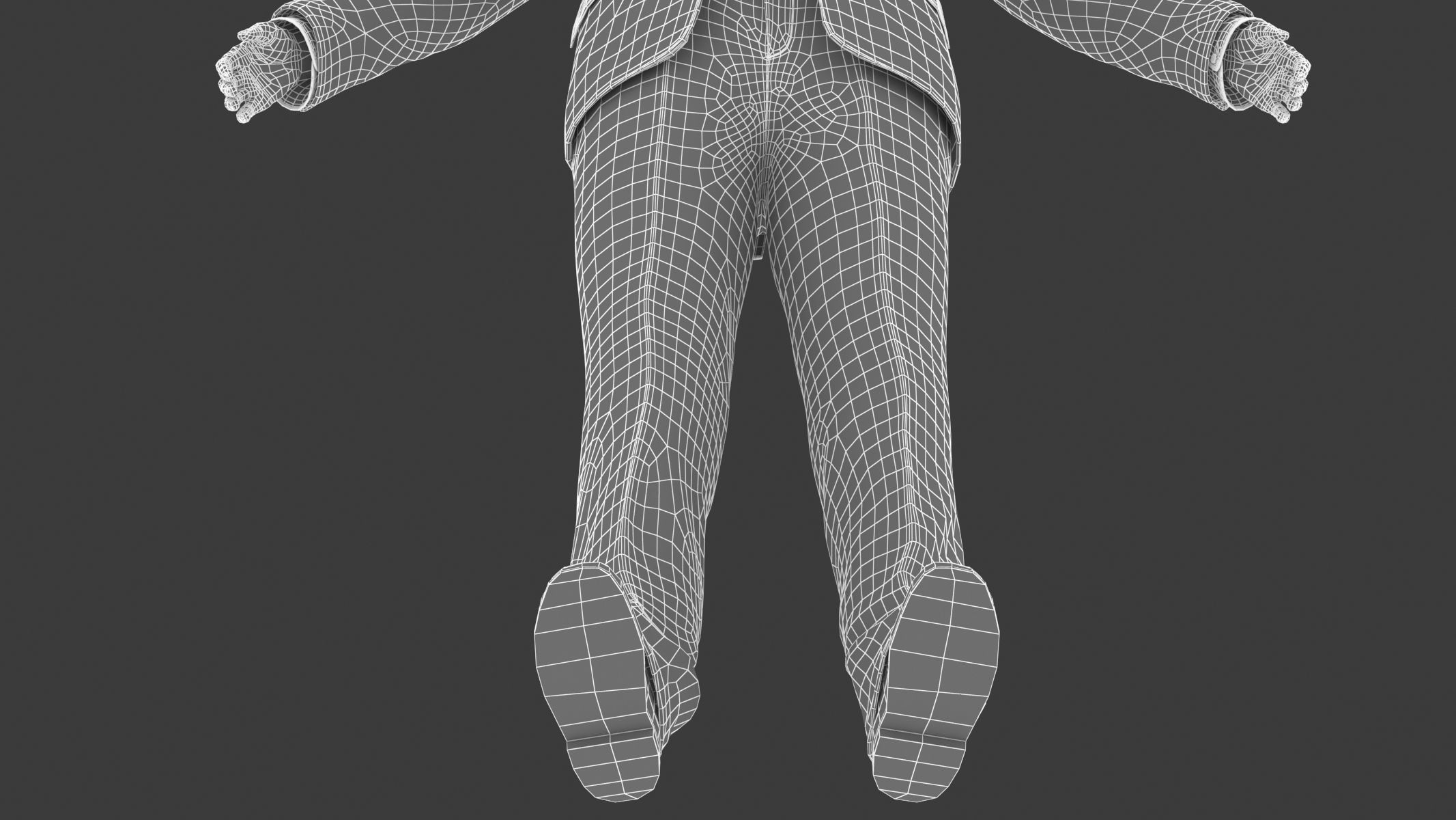 Businessman in a Grey Suit Low Poly Low-poly 3D model_39