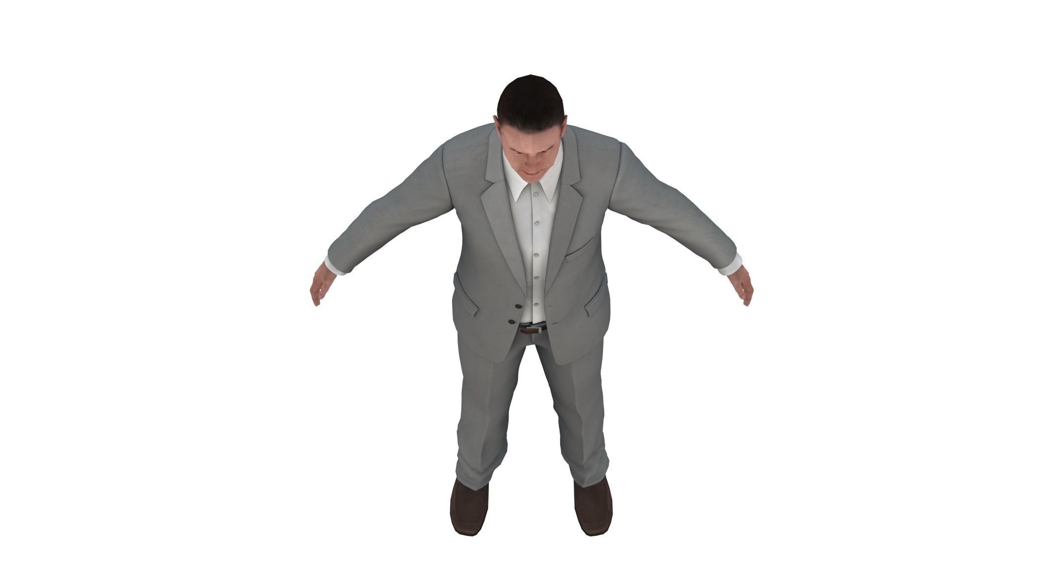 Businessman in a Grey Suit Low Poly Low-poly 3D model_8
