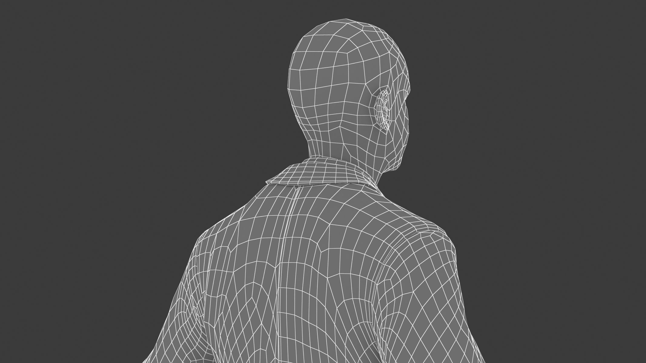 Businessman in a Grey Suit Low Poly Low-poly 3D model_33