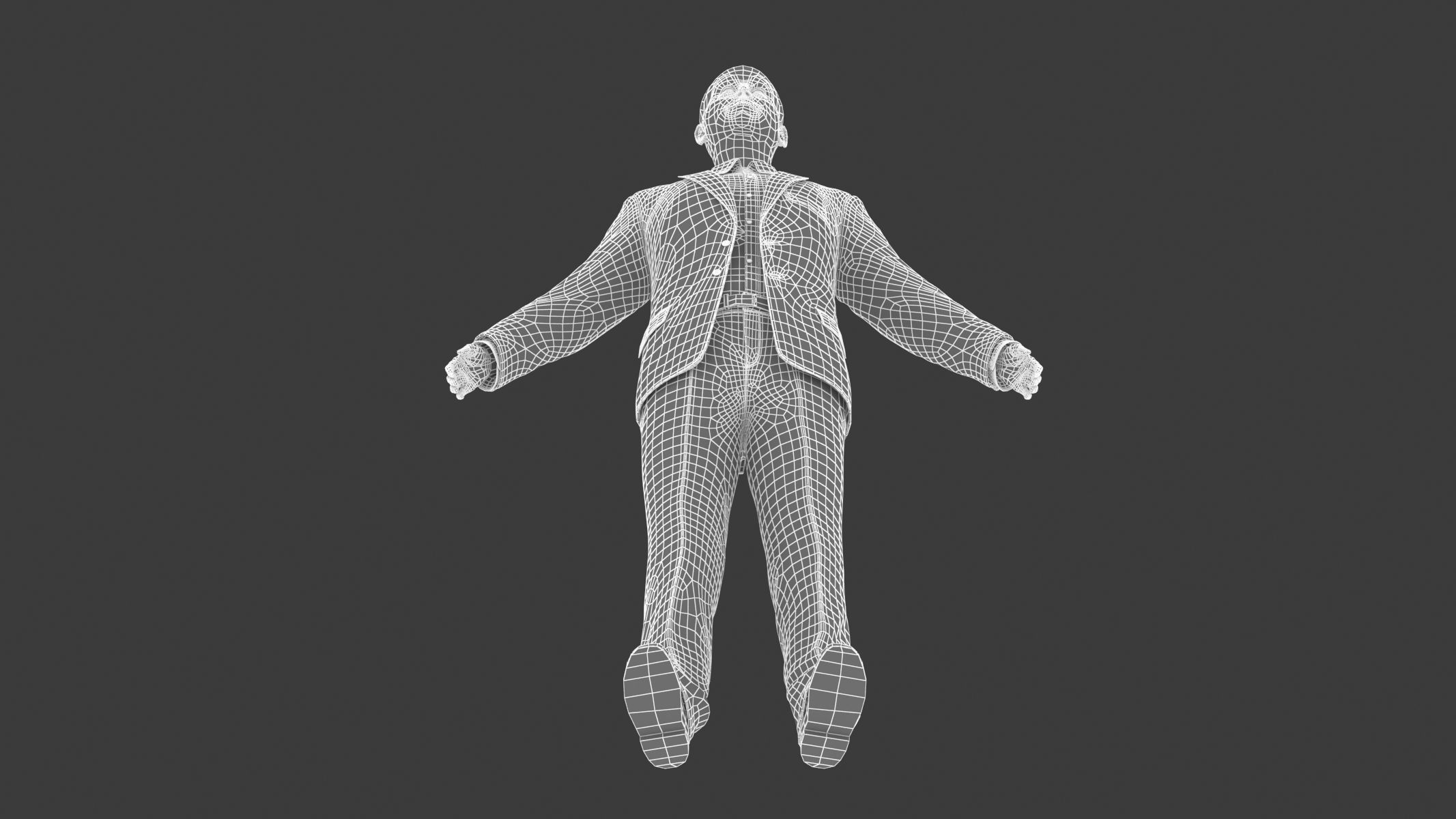 Businessman in a Grey Suit Low Poly Low-poly 3D model_29