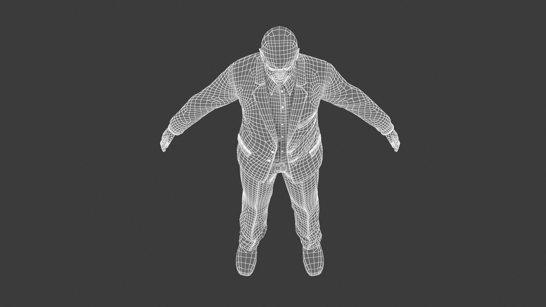 Businessman in a Grey Suit Low Poly Low-poly 3D model_28