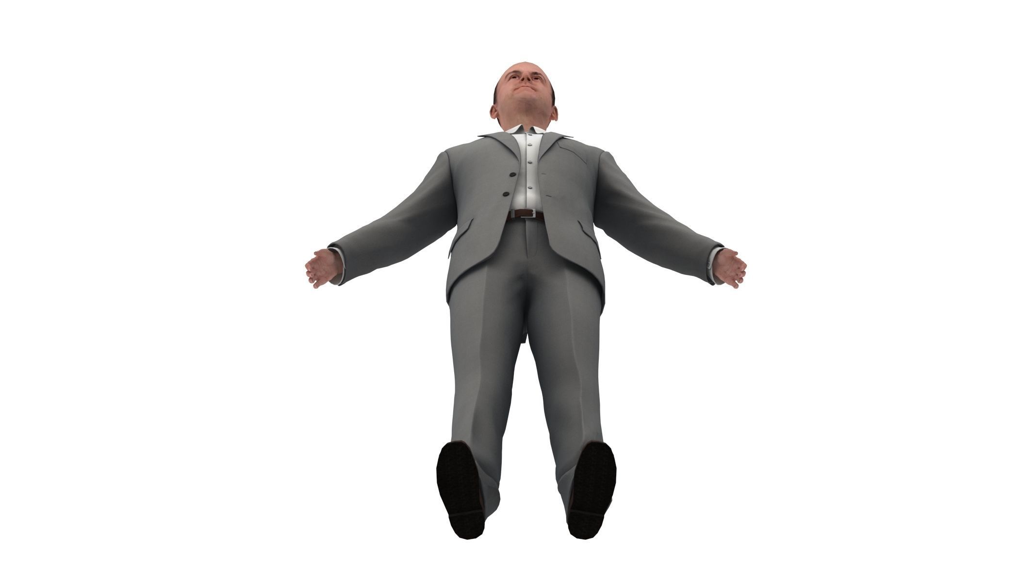 Businessman in a Grey Suit Low Poly Low-poly 3D model_9