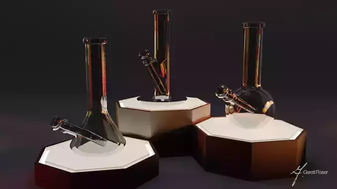 Bong Set three glass test tubes