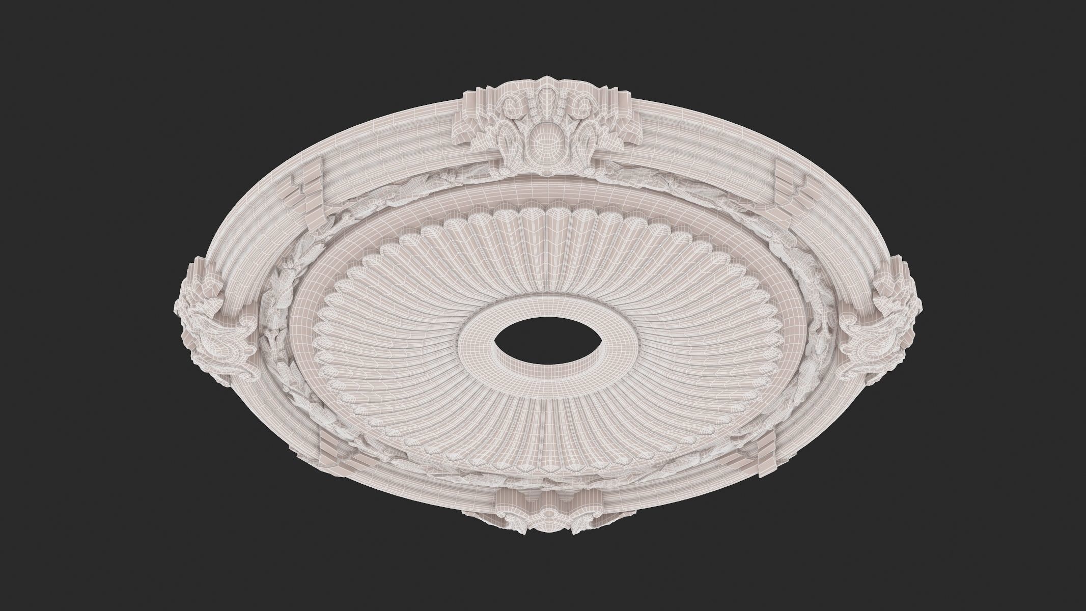Classic Ceiling Medallion 16 3D model_8