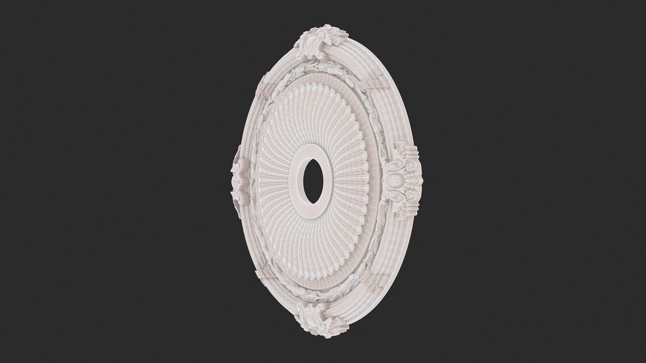 Classic Ceiling Medallion 16 3D model_7