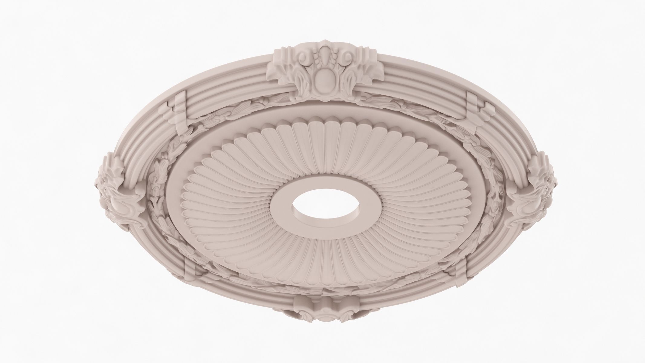 Classic Ceiling Medallion 16 3D model_3