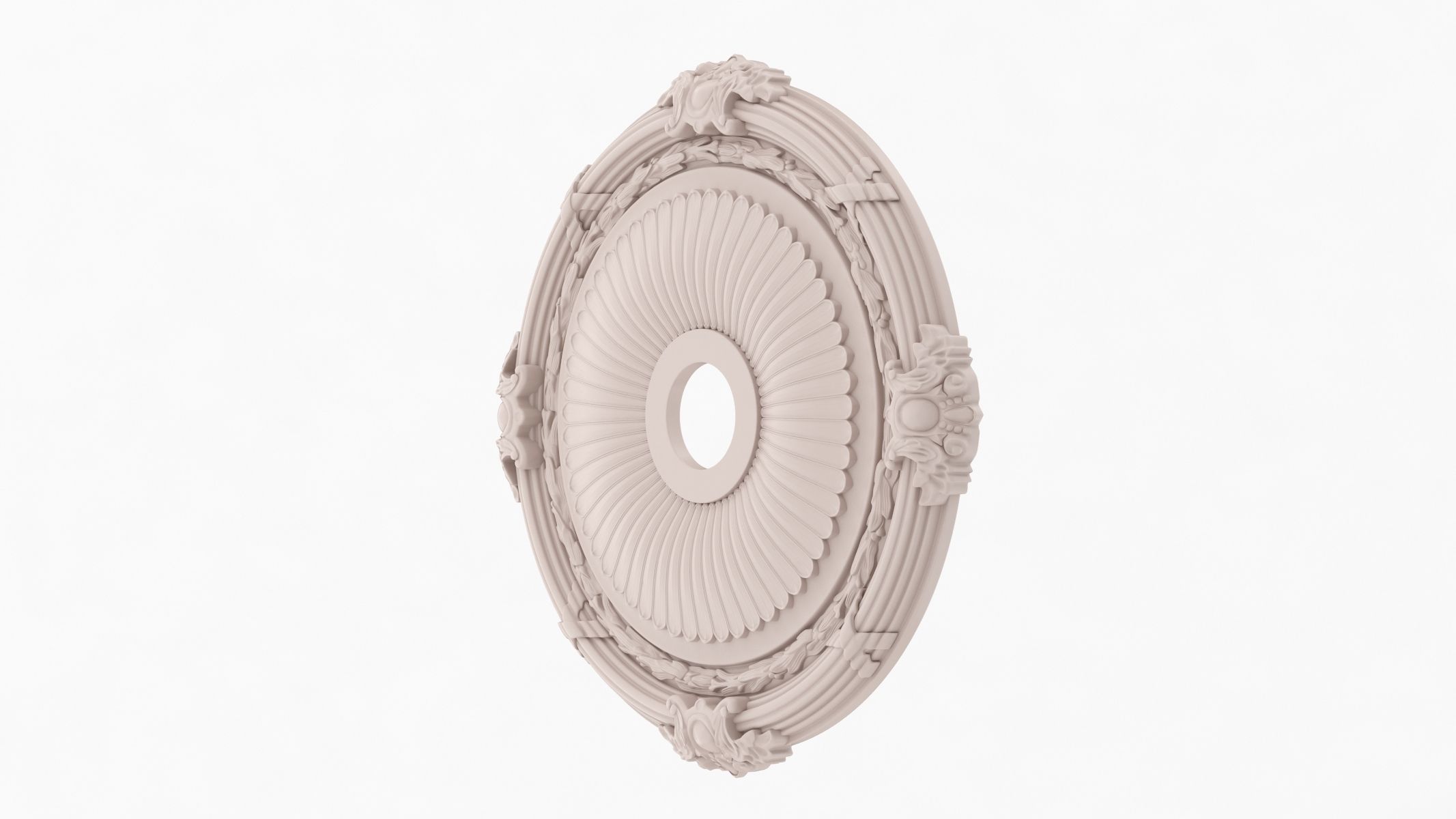 Classic Ceiling Medallion 16 3D model_2