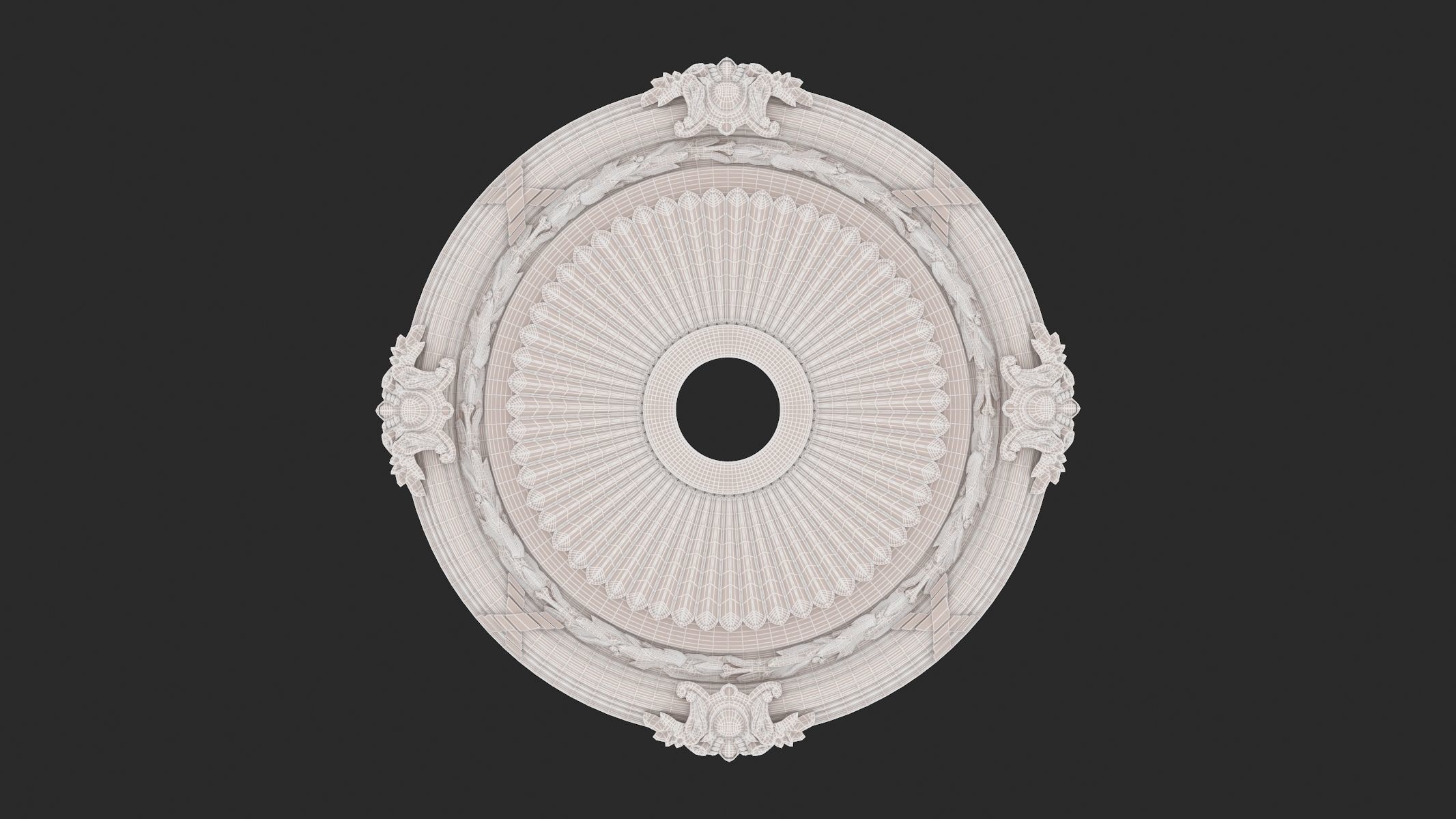Classic Ceiling Medallion 16 3D model_5