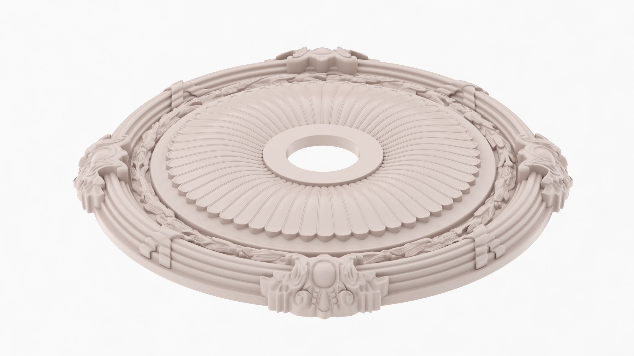 Classic Ceiling Medallion 16 3D model_4