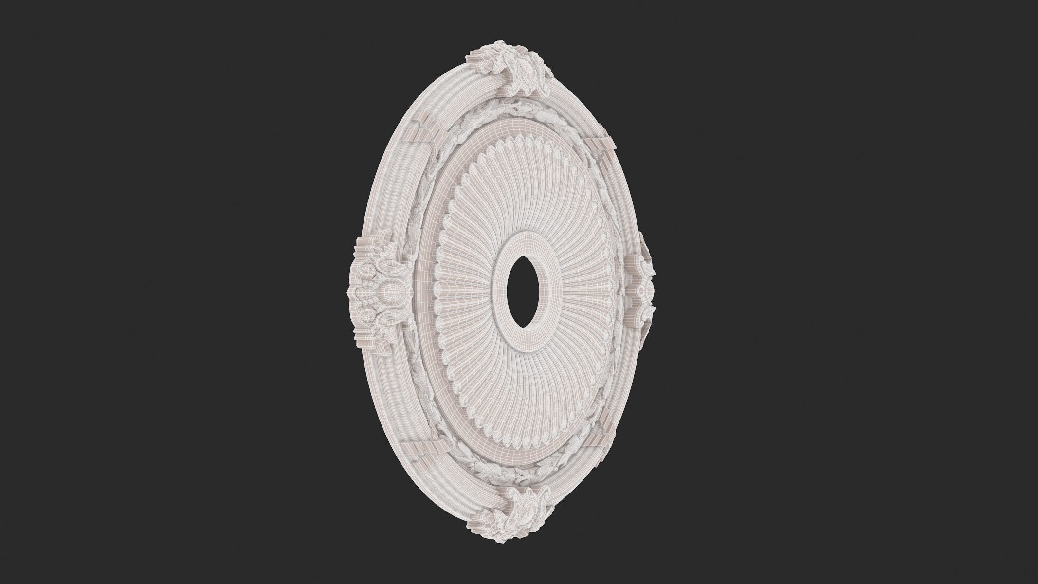 Classic Ceiling Medallion 16 3D model_6