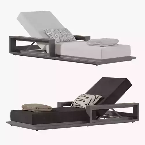 RH BAHIA CHAISE Aluminum