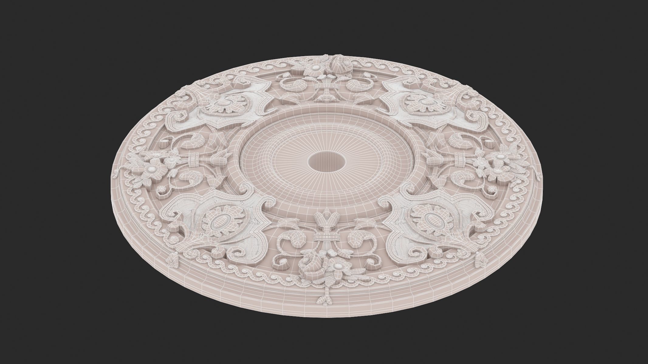Classic Ceiling Medallion 29 3D model_9