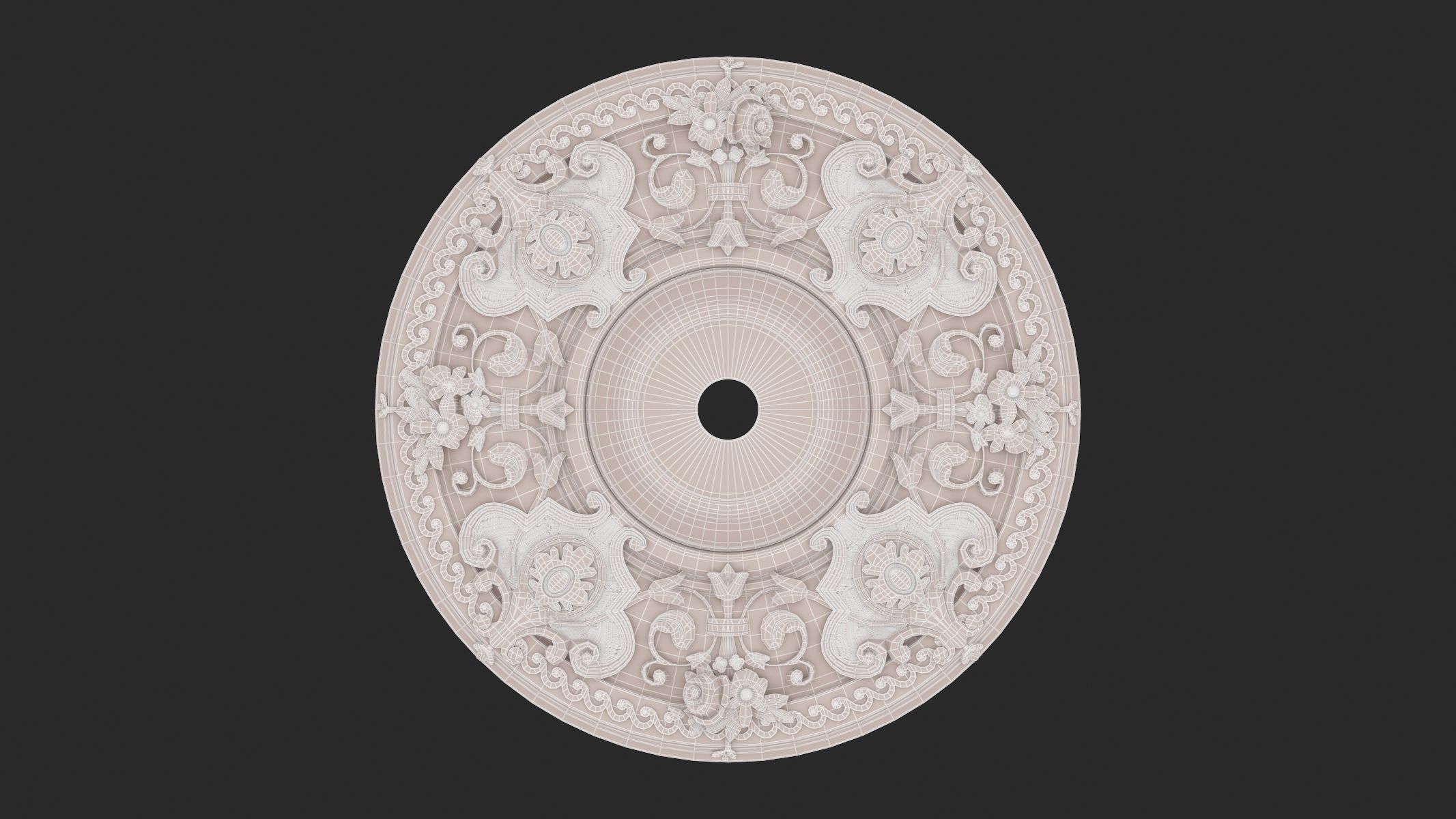 Classic Ceiling Medallion 29 3D model_5