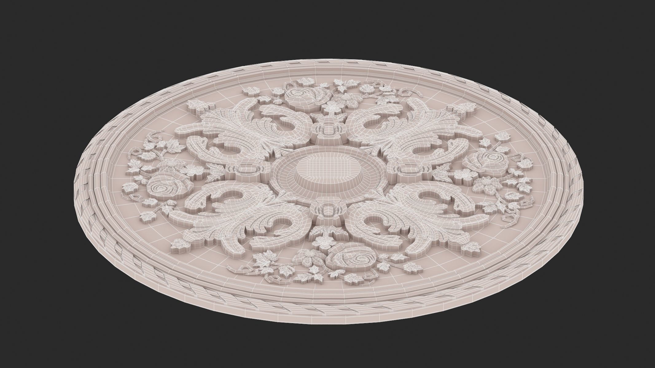 Classic Ceiling Medallion 36 3D model_9