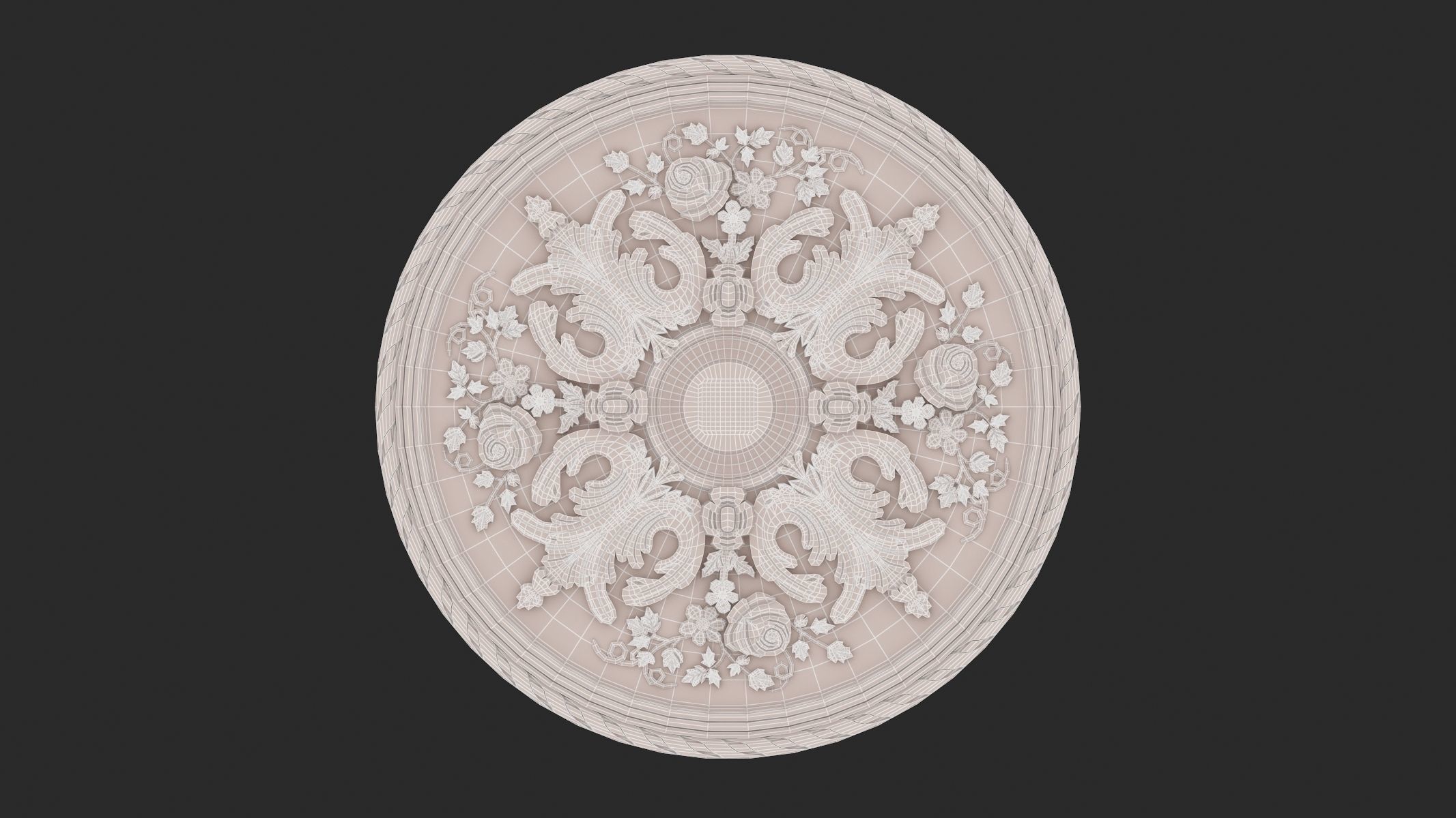 Classic Ceiling Medallion 36 3D model_5
