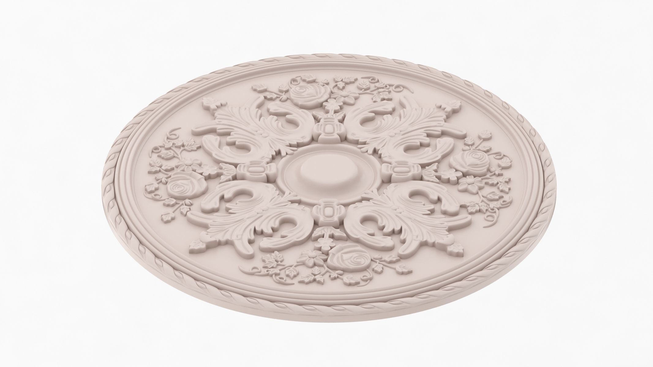 Classic Ceiling Medallion 36 3D model_4