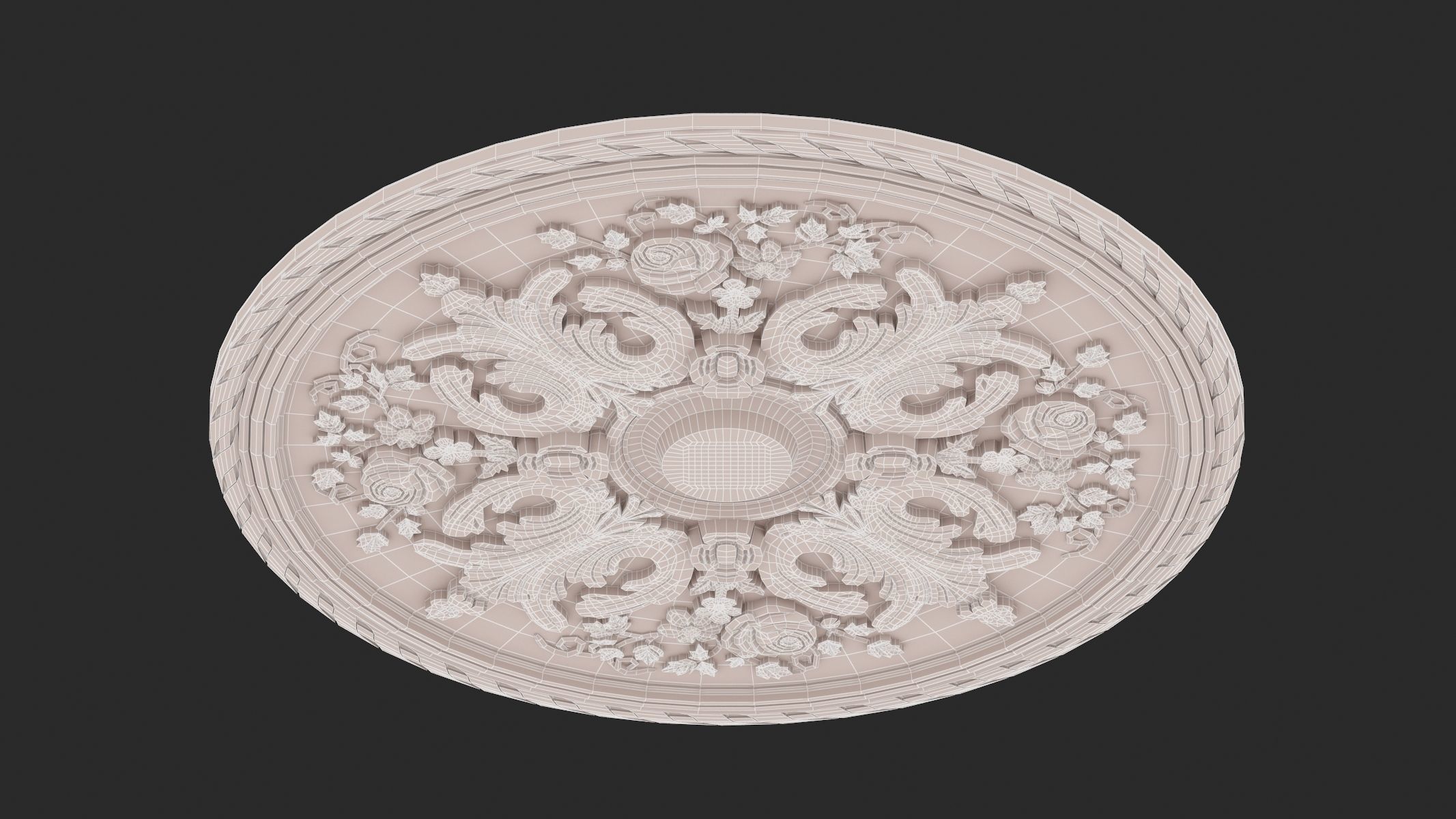Classic Ceiling Medallion 36 3D model_8
