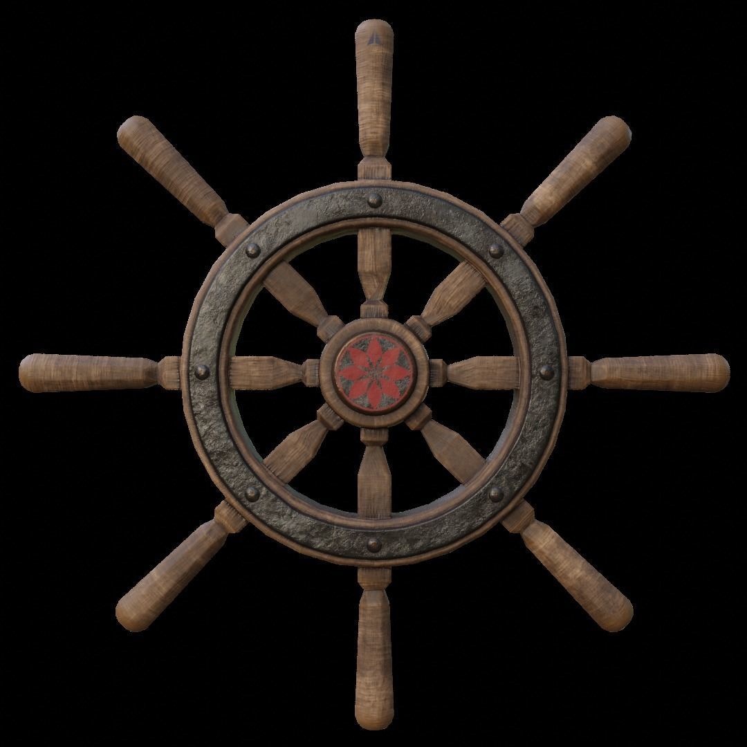 Old ship Tiller Free low-poly 3D model_2