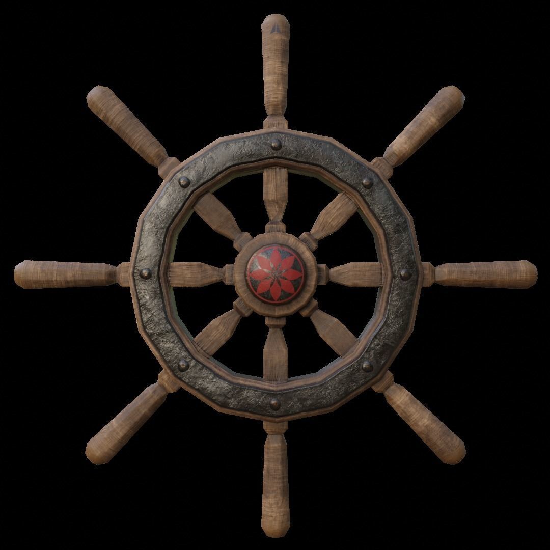 Old ship Tiller Free low-poly 3D model_4