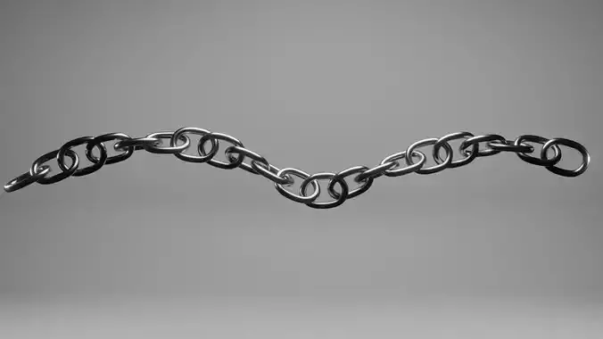 Long metal chain Free 3D model