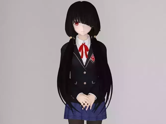 Kurumi Tokisaki anime girl pose 01 3D model