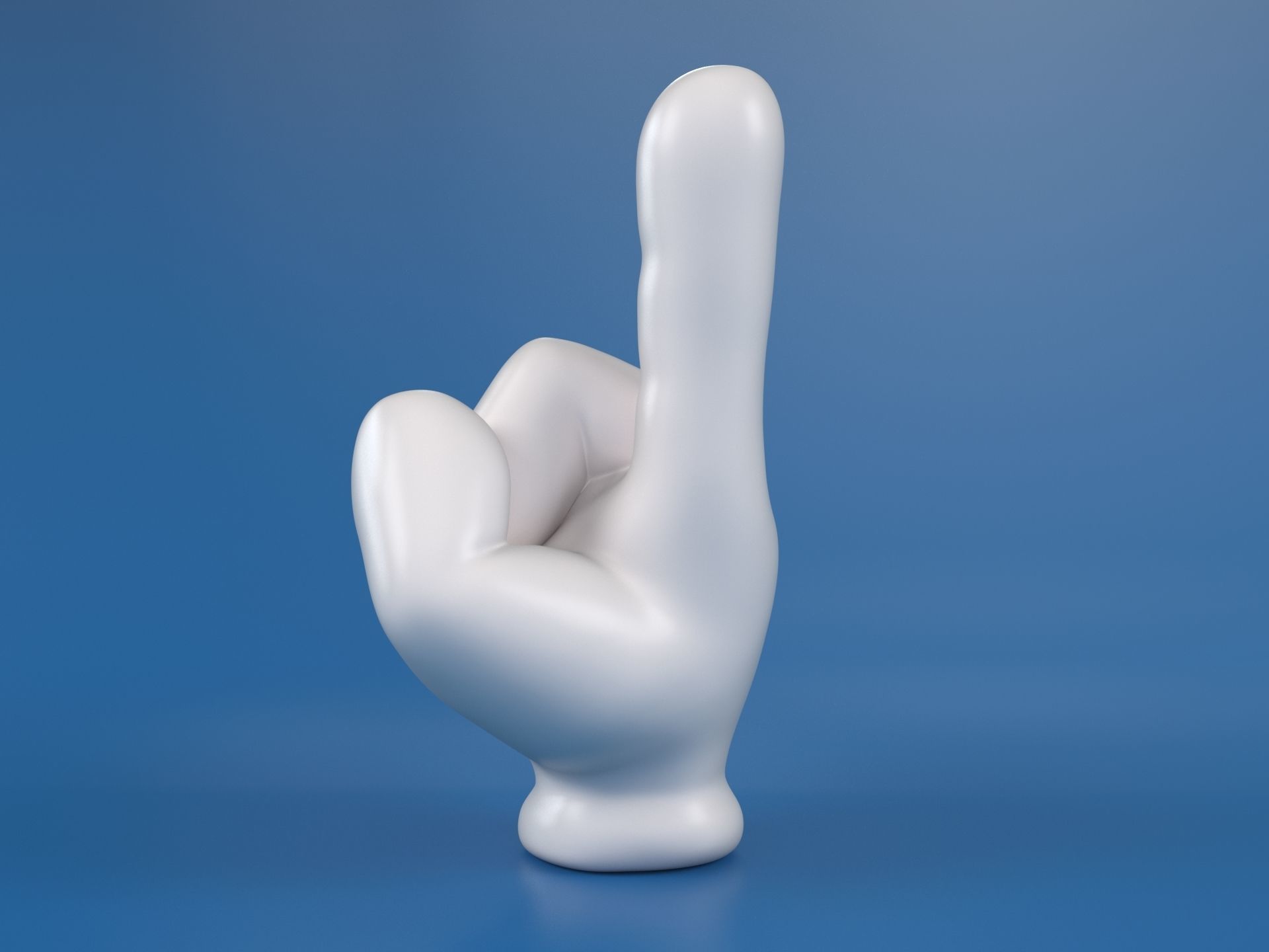 Cartoon hand 5 fingers Index 3D print model_3