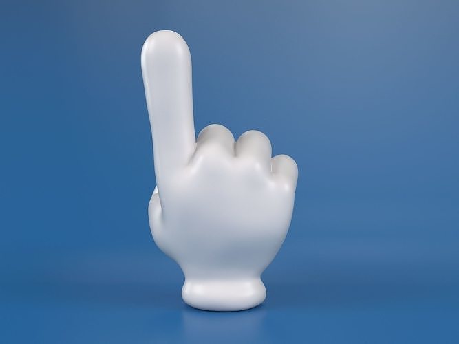 Cartoon hand 5 fingers Index 3D print model