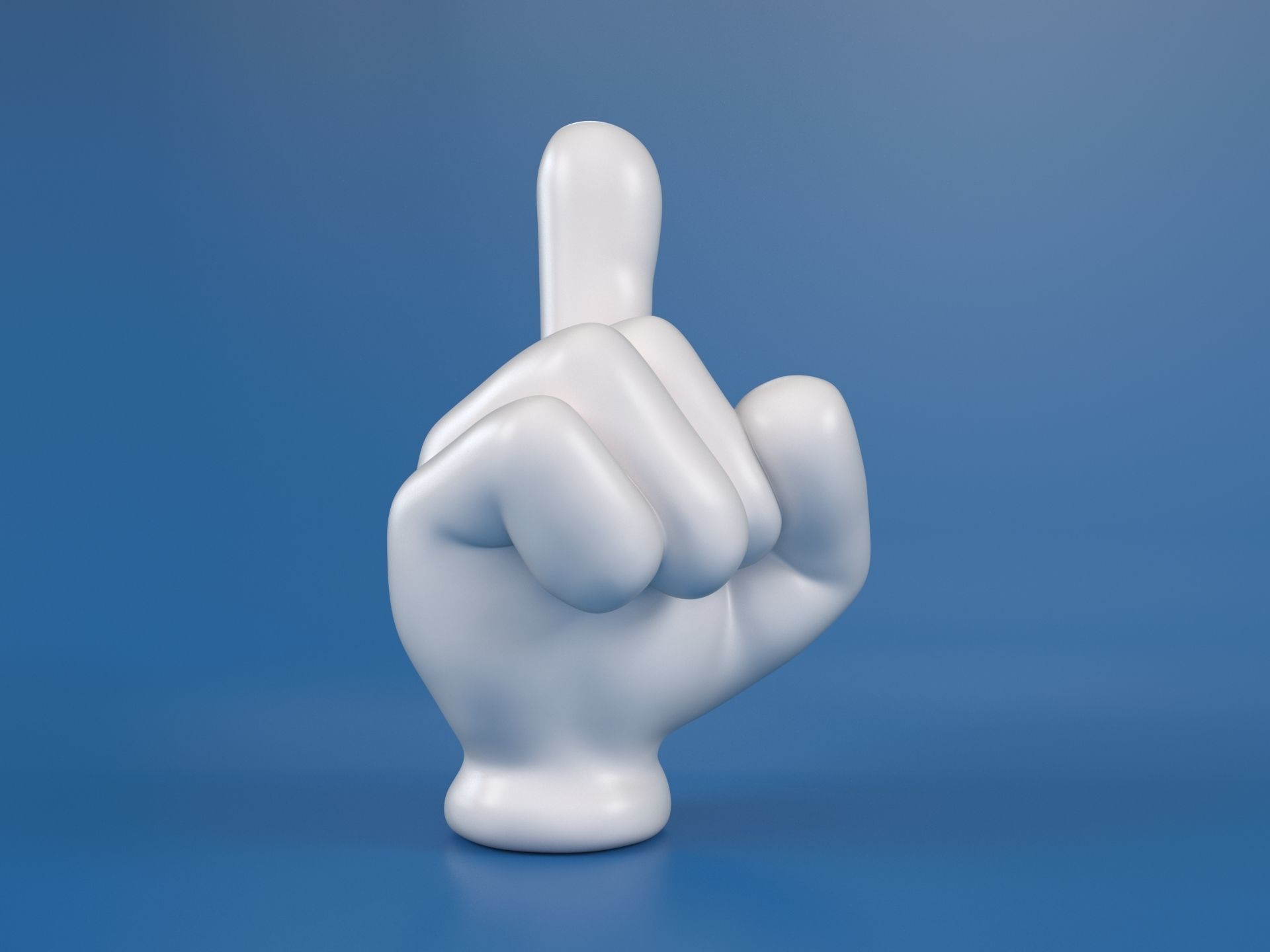 Cartoon hand 5 fingers Index 3D print model_6