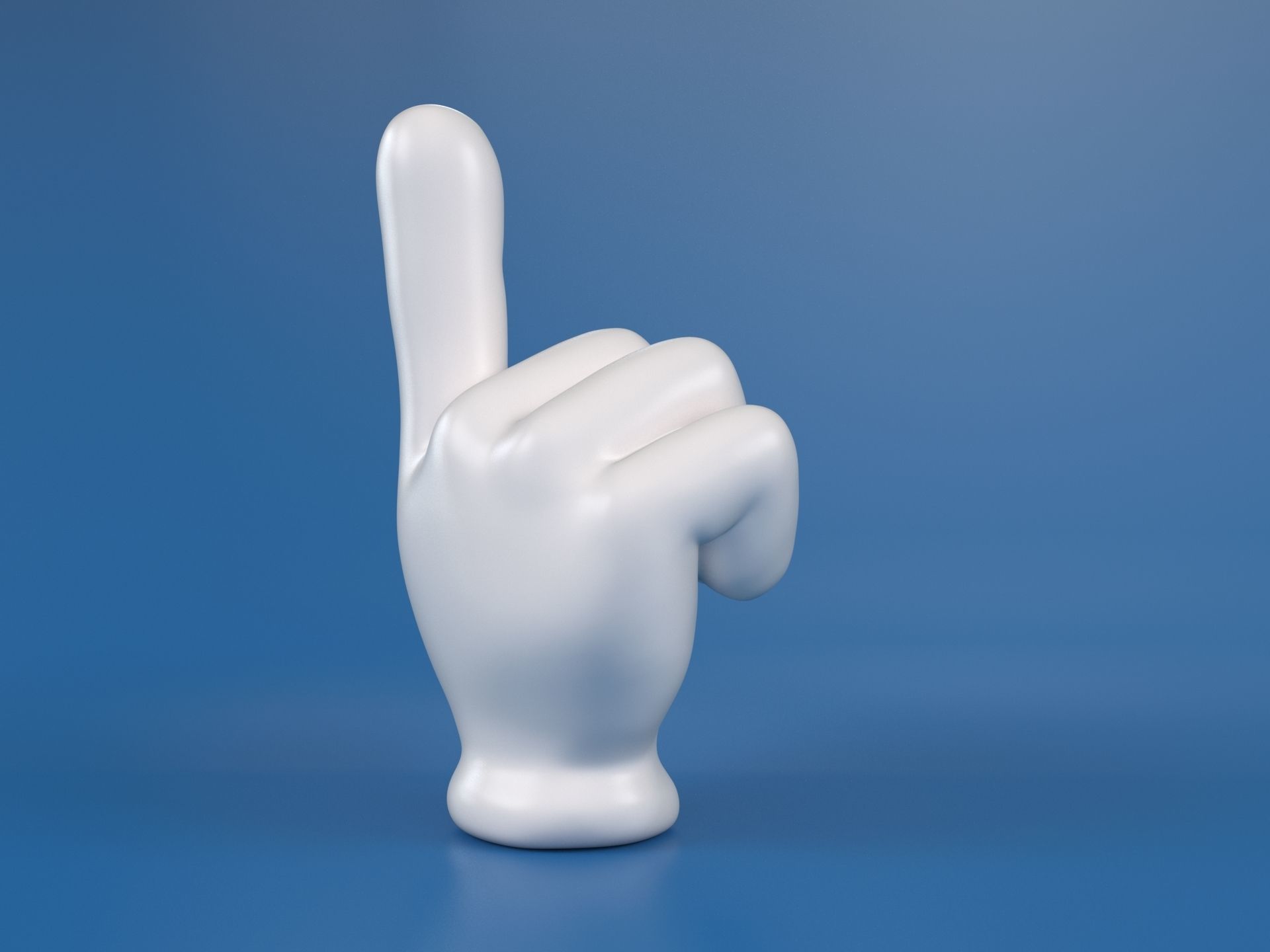 Cartoon hand 5 fingers Index 3D print model_8